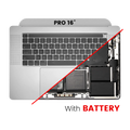 Topcase with Battery and Keyboard for MacBook Pro 16" (A2141 / Mid 2019) (US English) (used OEM part, Grade A) (Silver)