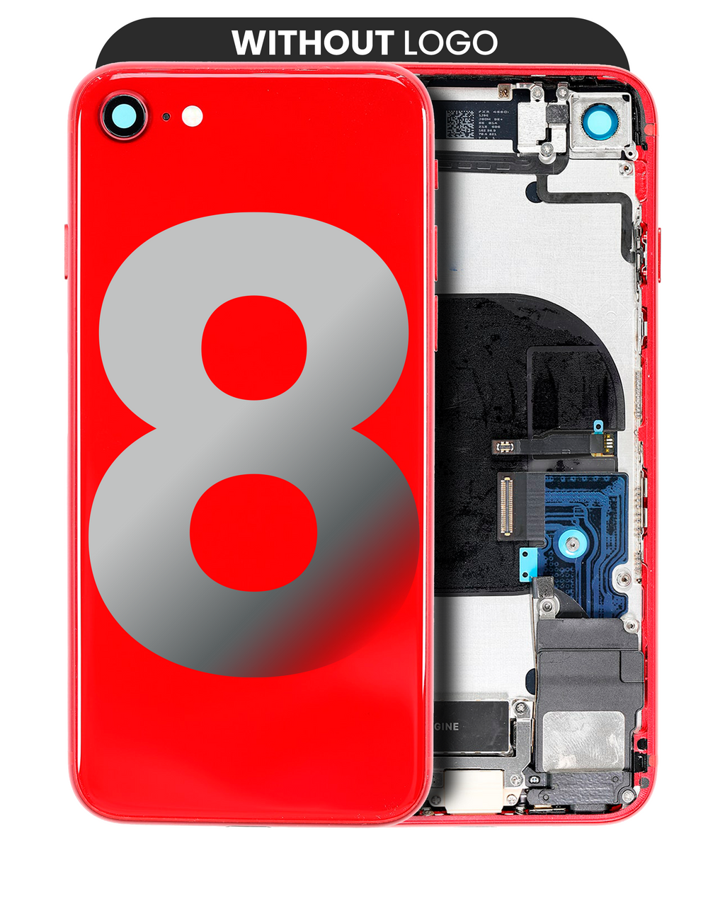 Backcover/Rahmen iPhone 8 Rot Kleinteile Aftermarket Plus ohne Logo