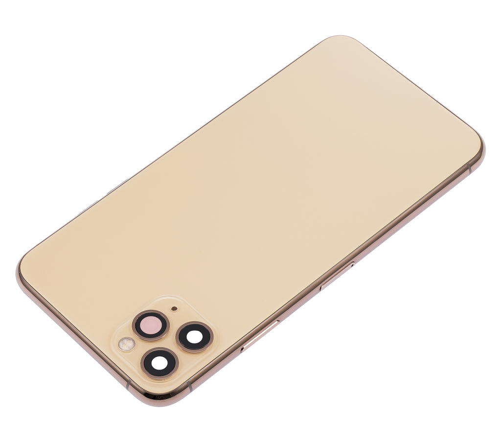 Backcover/Rahmen m. Kleinteilen f. iPhone 11 Pro Max Gold (o. Logo) Aftermarket+