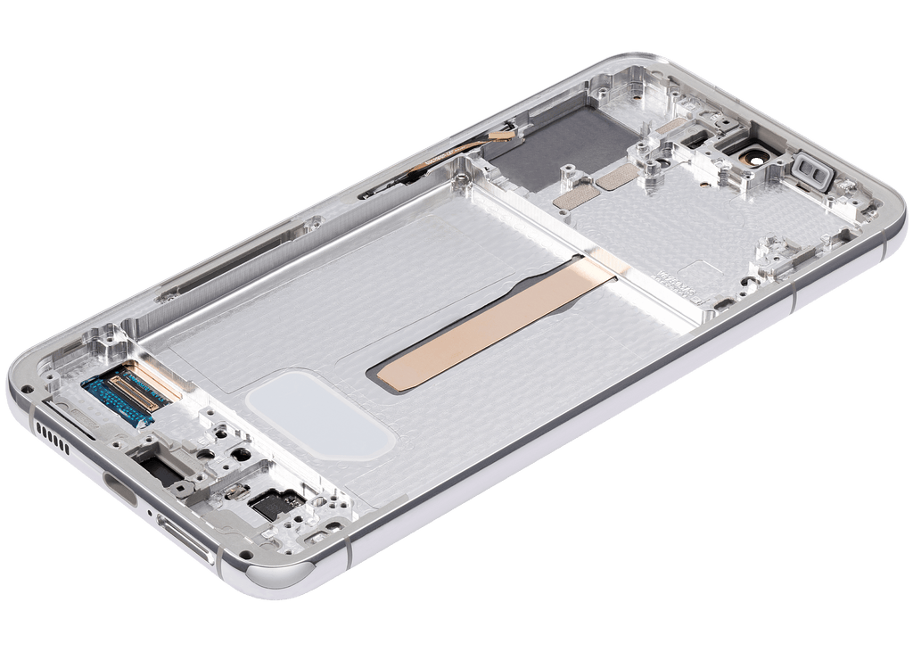 OLED-Display mit Rahmen für Samsung Galaxy S22 Plus 5G (gebrauchter OEM-Ausbau, Qualität A) (Weiß)