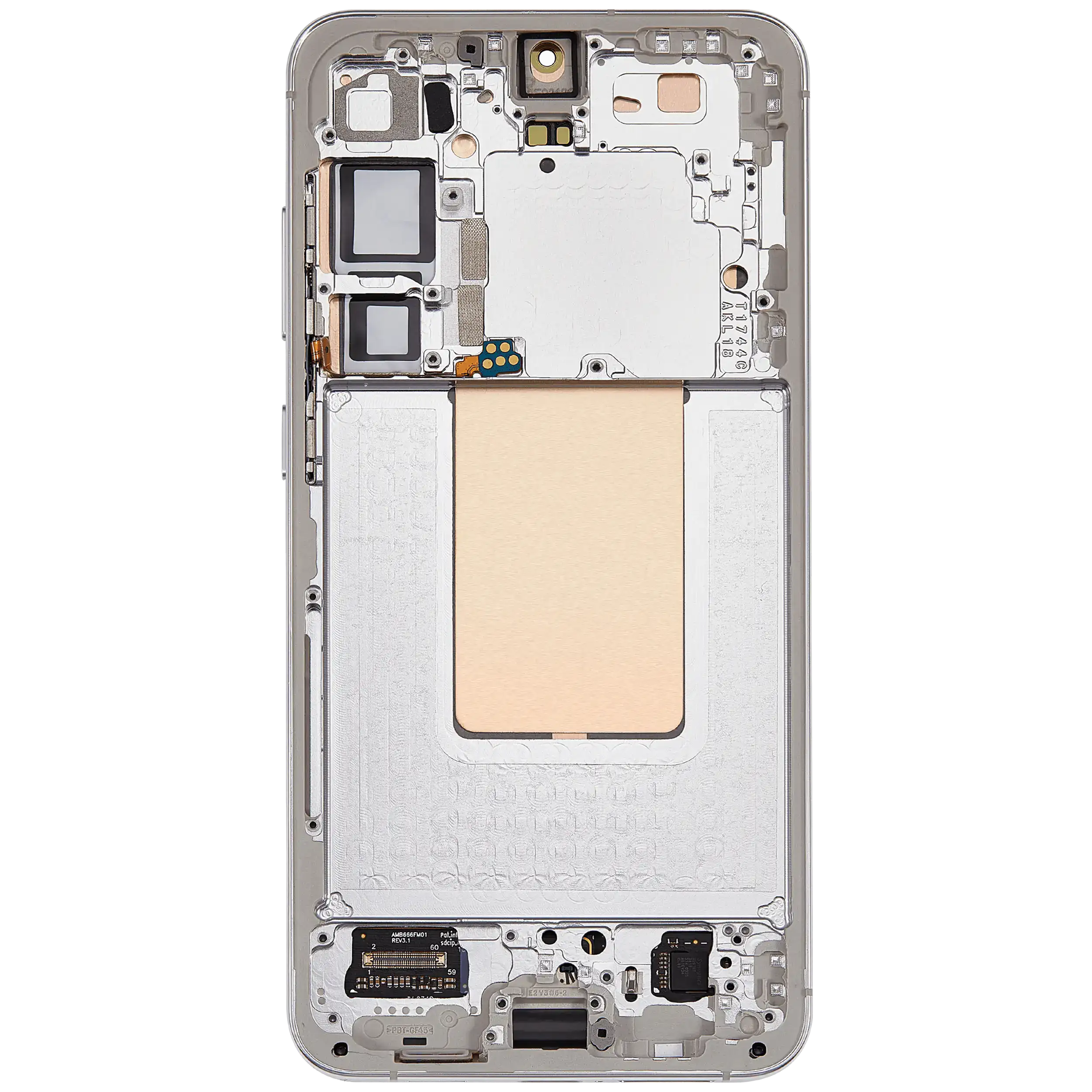 OLED-Display mit Rahmen für Samsung Galaxy S24 Plus 5G (US & Internationale Version) (gebrauchter OEM-Ausbau, Qualität B/C) (Marble Grey)