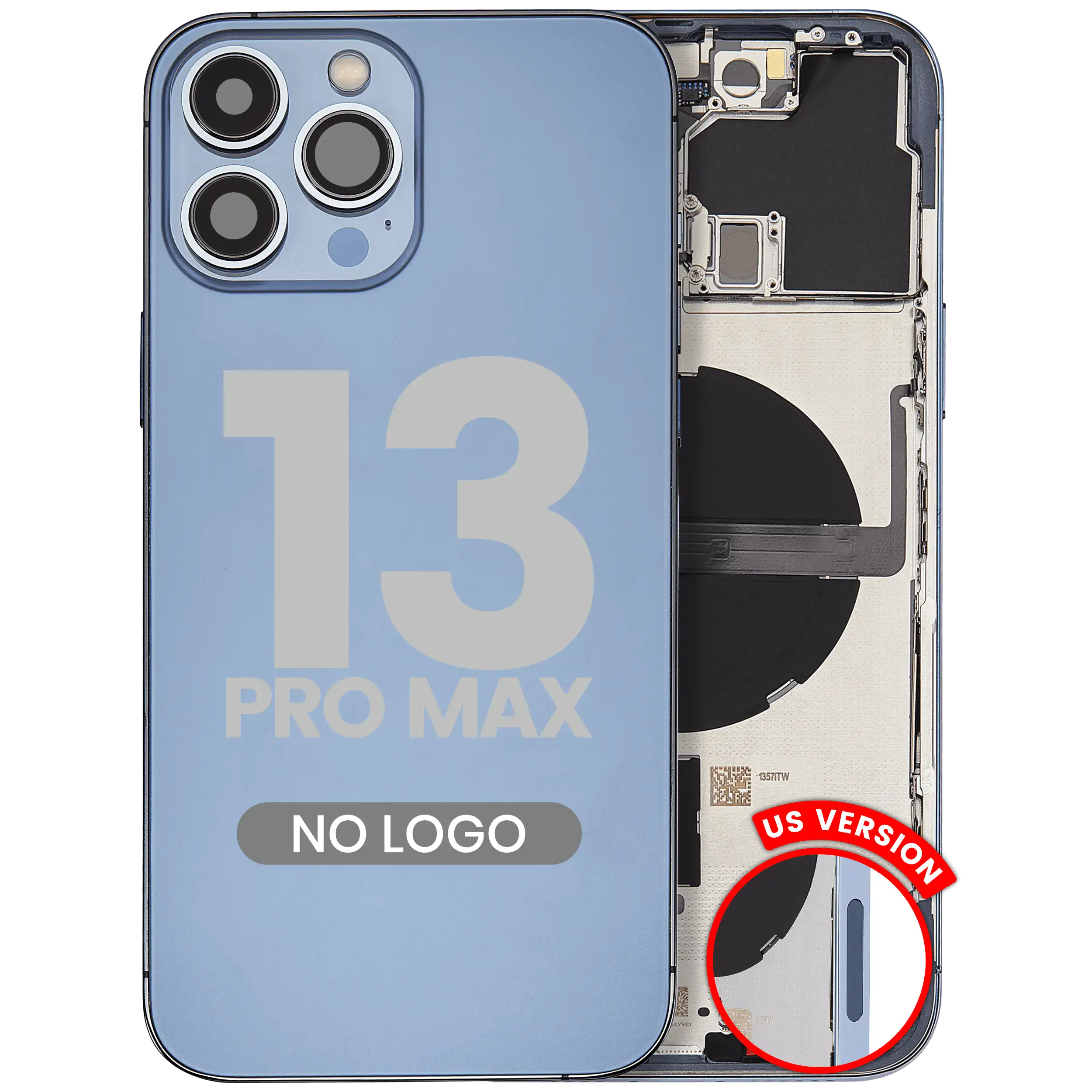 Back Cover/Frame with Small Parts for iPhone 13 Pro Max (US Version) (Aftermarket Plus) (Sierra Blue)