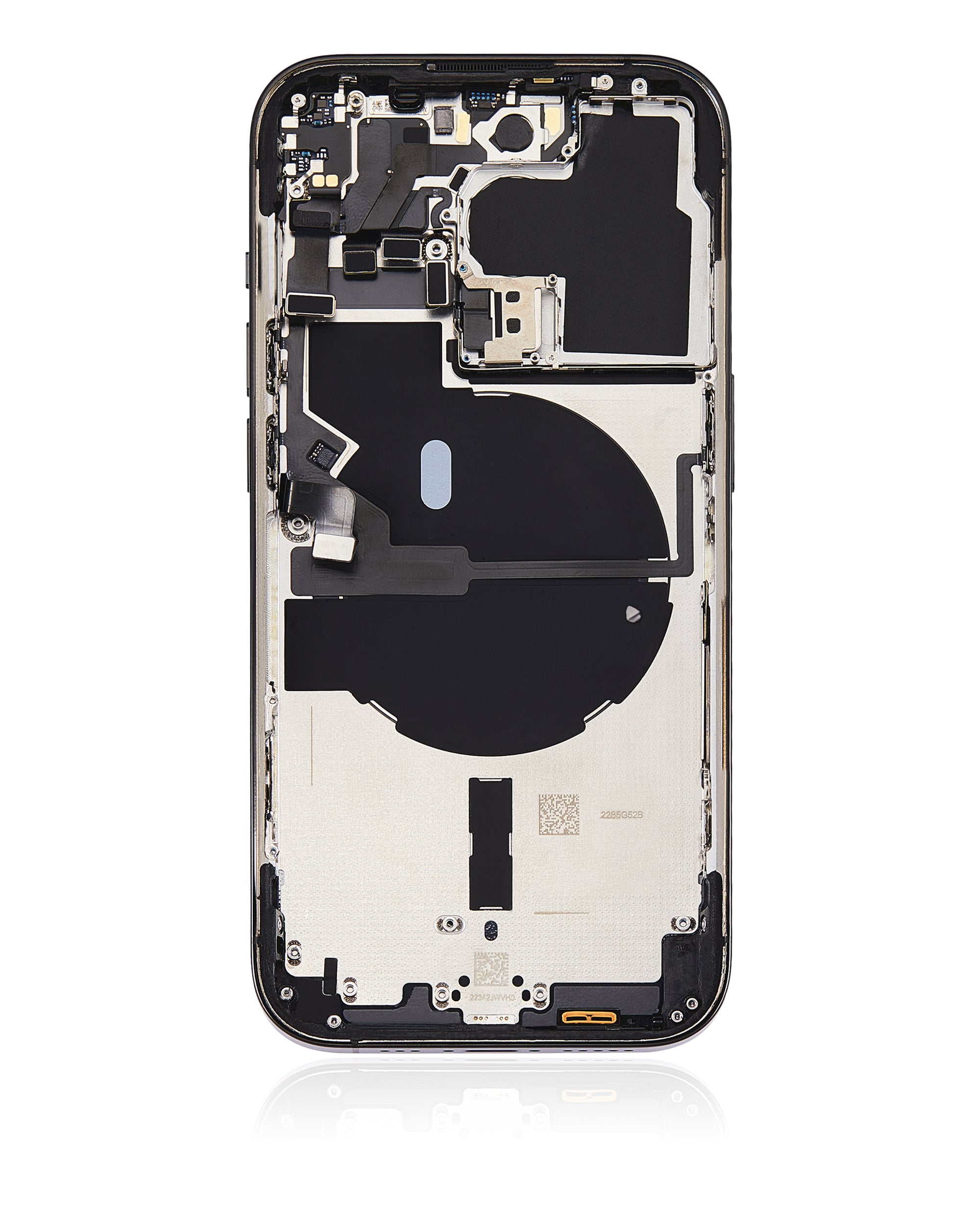 Backcover/Rahmen mit Small Parts für iPhone 14 Pro (US-Version) (gebrauchter OEM-Ausbau, Qualität A) (Space Schwarz)