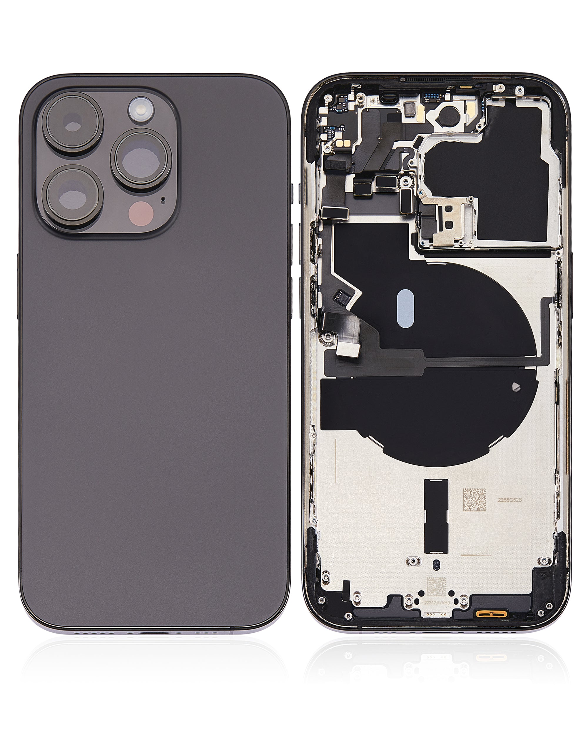 Backcover/Rahmen mit Small Parts für iPhone 14 Pro (US-Version) (gebrauchter OEM-Ausbau, Qualität A) (Space Schwarz)