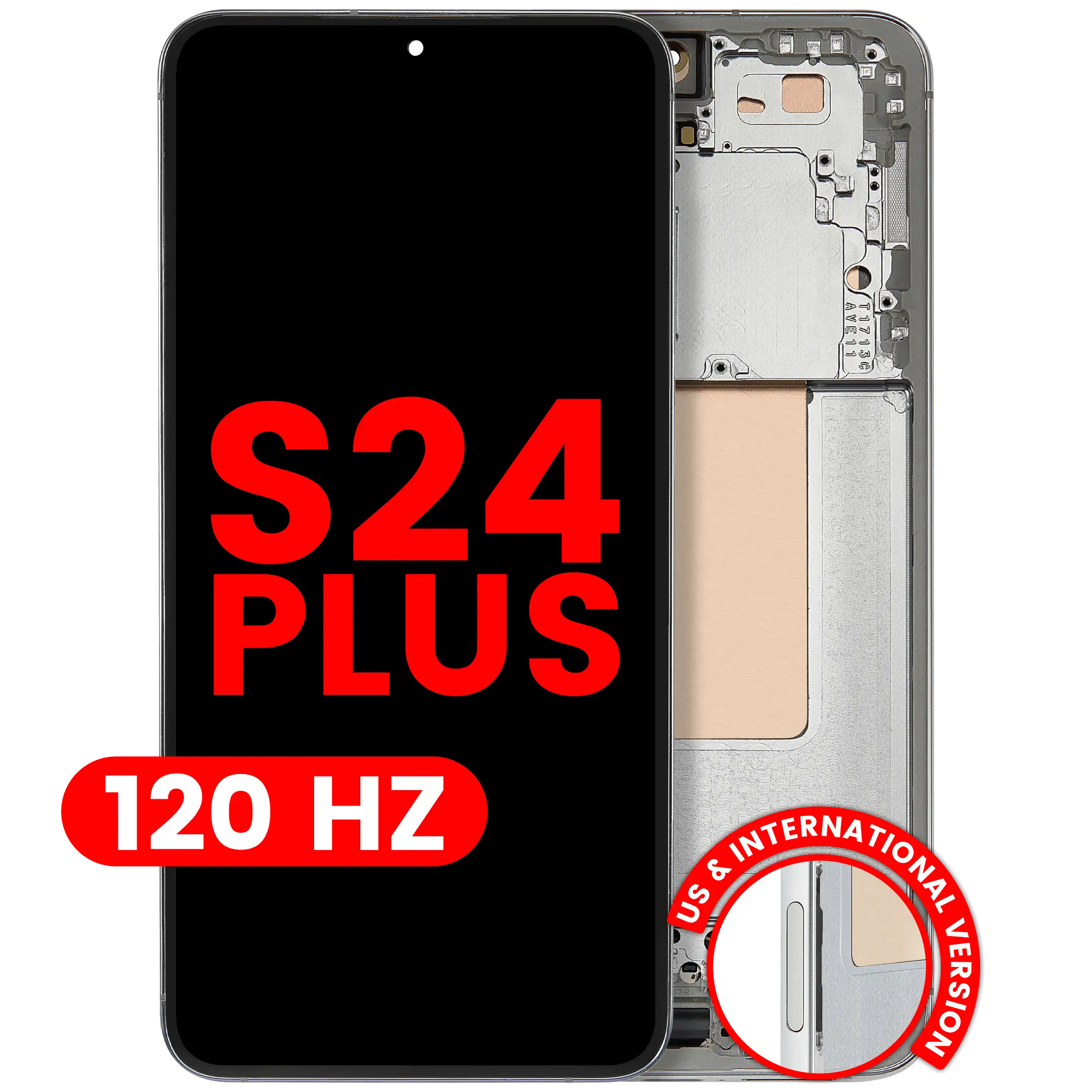 OLED-Display mit Rahmen für Samsung Galaxy S24 Plus 5G (US & Internationale Version) (Aftermarket Plus) (120Hz) (Jade Green)