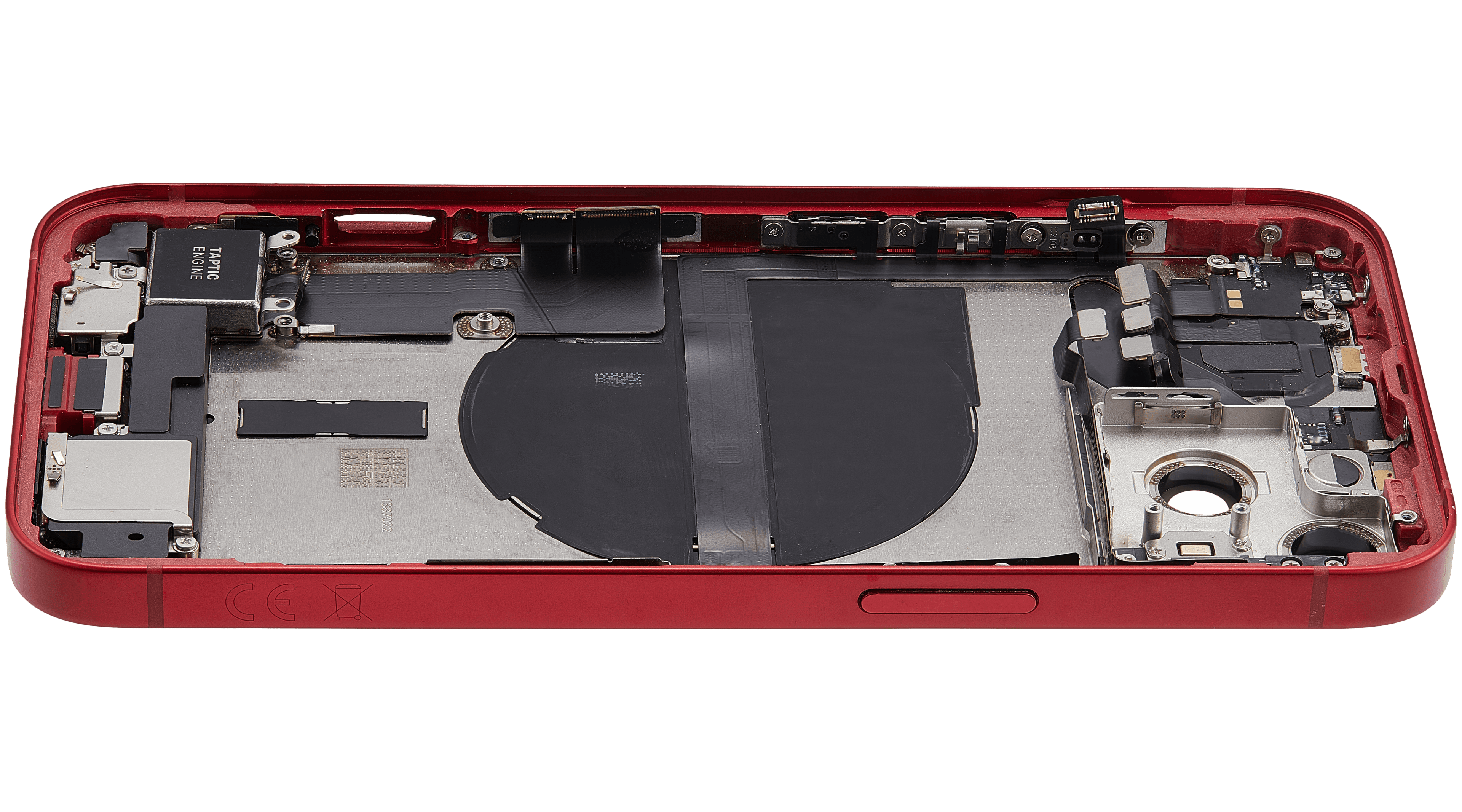 Backcover/Rahmen mit Ladebuchse Flex & Small Parts für iPhone 13 (EU / Global Version) (gebrauchter OEM-Ausbau, Qualität B) (Rot)