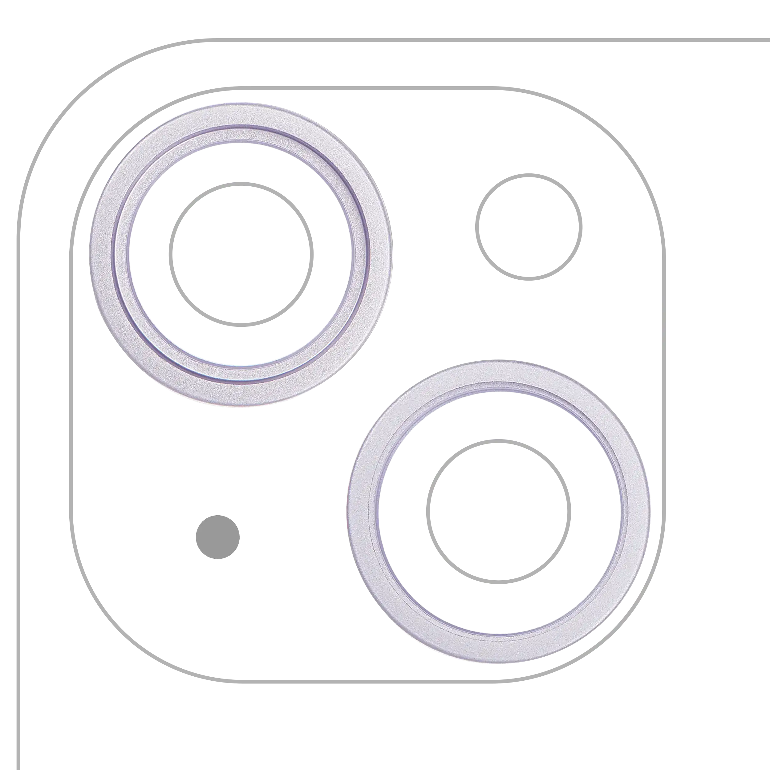 Nur Rückkamera-Zierring für iPhone 14 / 14 Plus (Lila) (2er-Set)