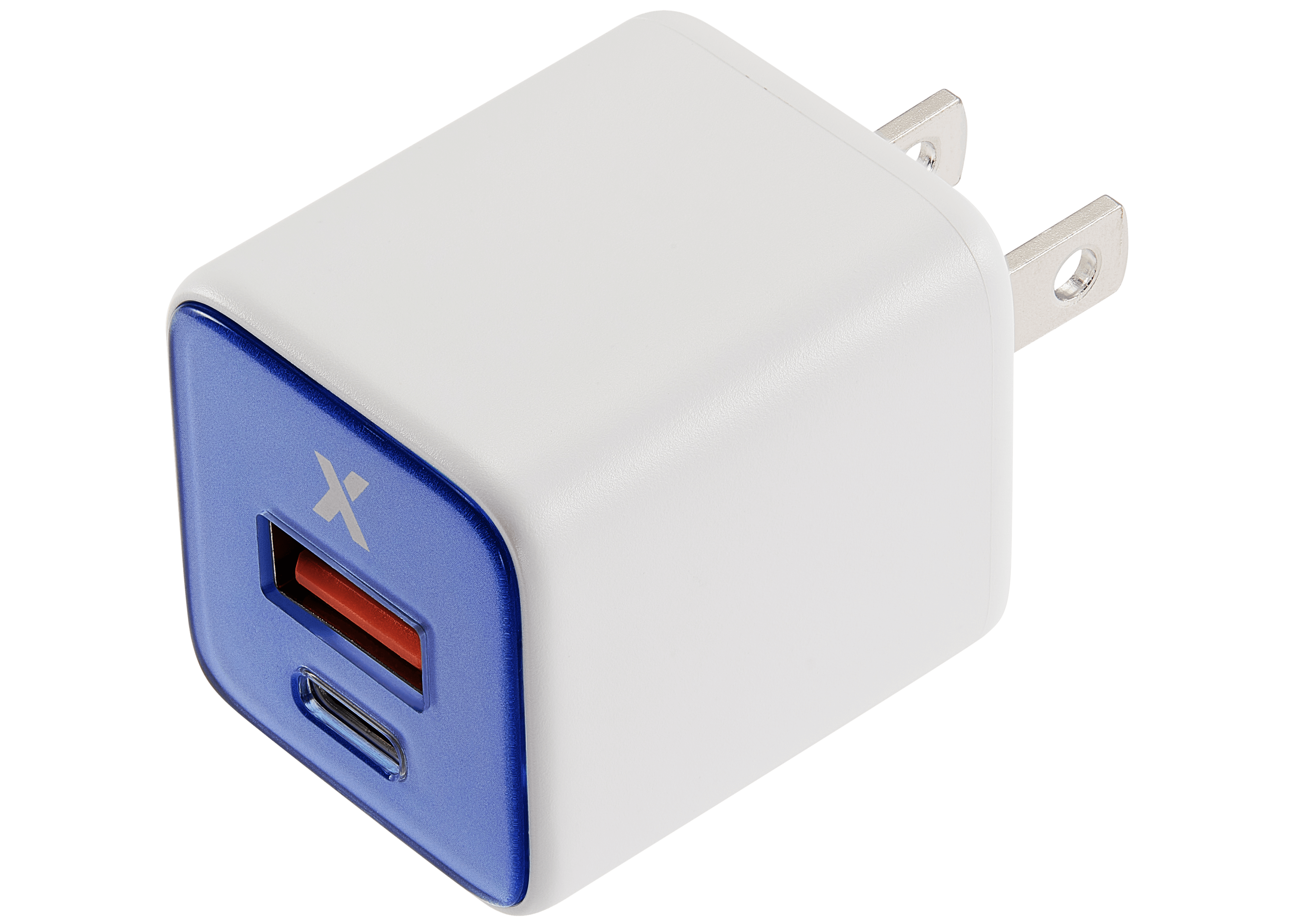 AmpSentrix Pro 30W 2-in-1 USB-C / USB-A GaN Wall Adapter (Ultramarine)