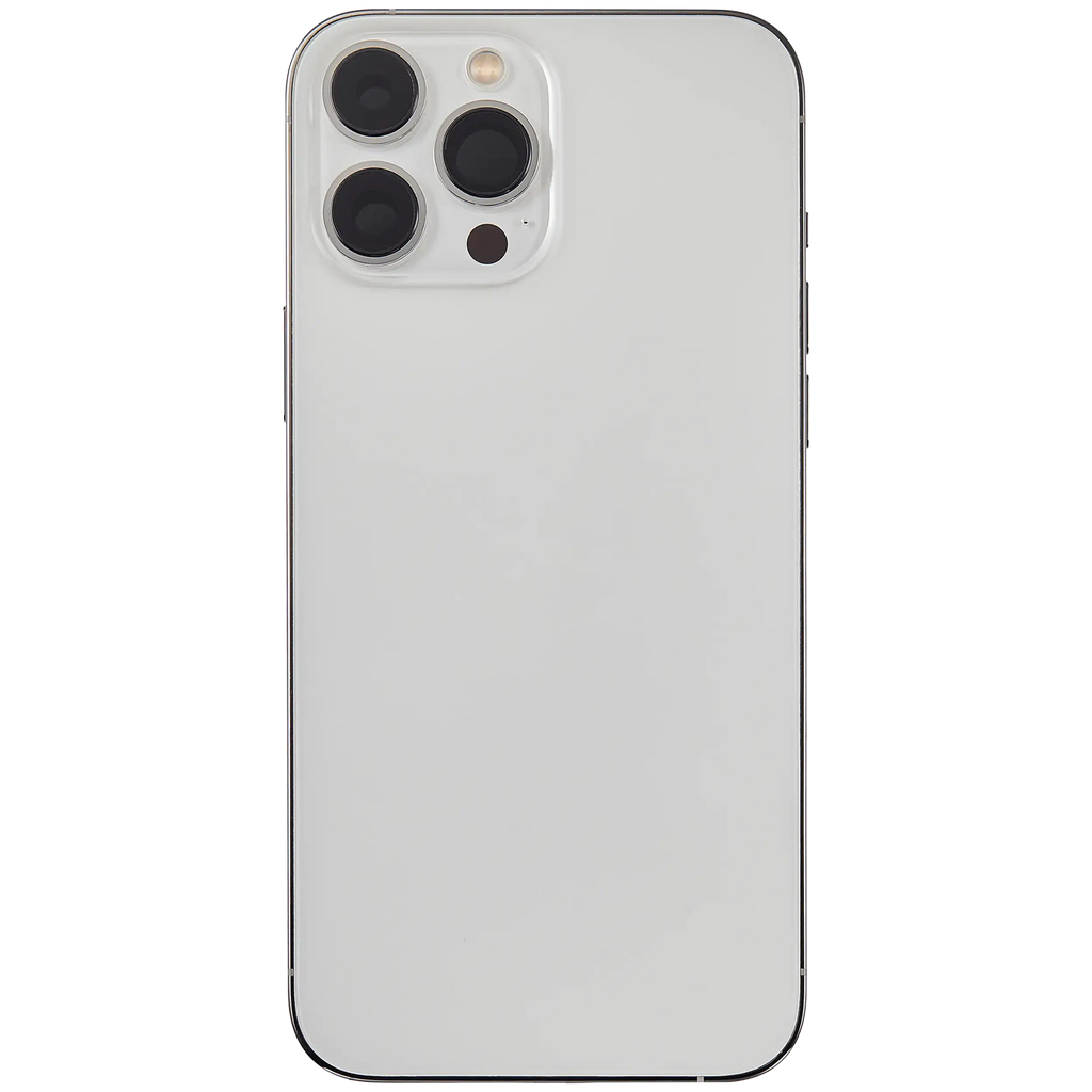 Backcover/Rahmen mit Small Parts für iPhone 13 Pro Max (EU / Global Version) (gebrauchter OEM-Ausbau, Qualität B) (Silber)