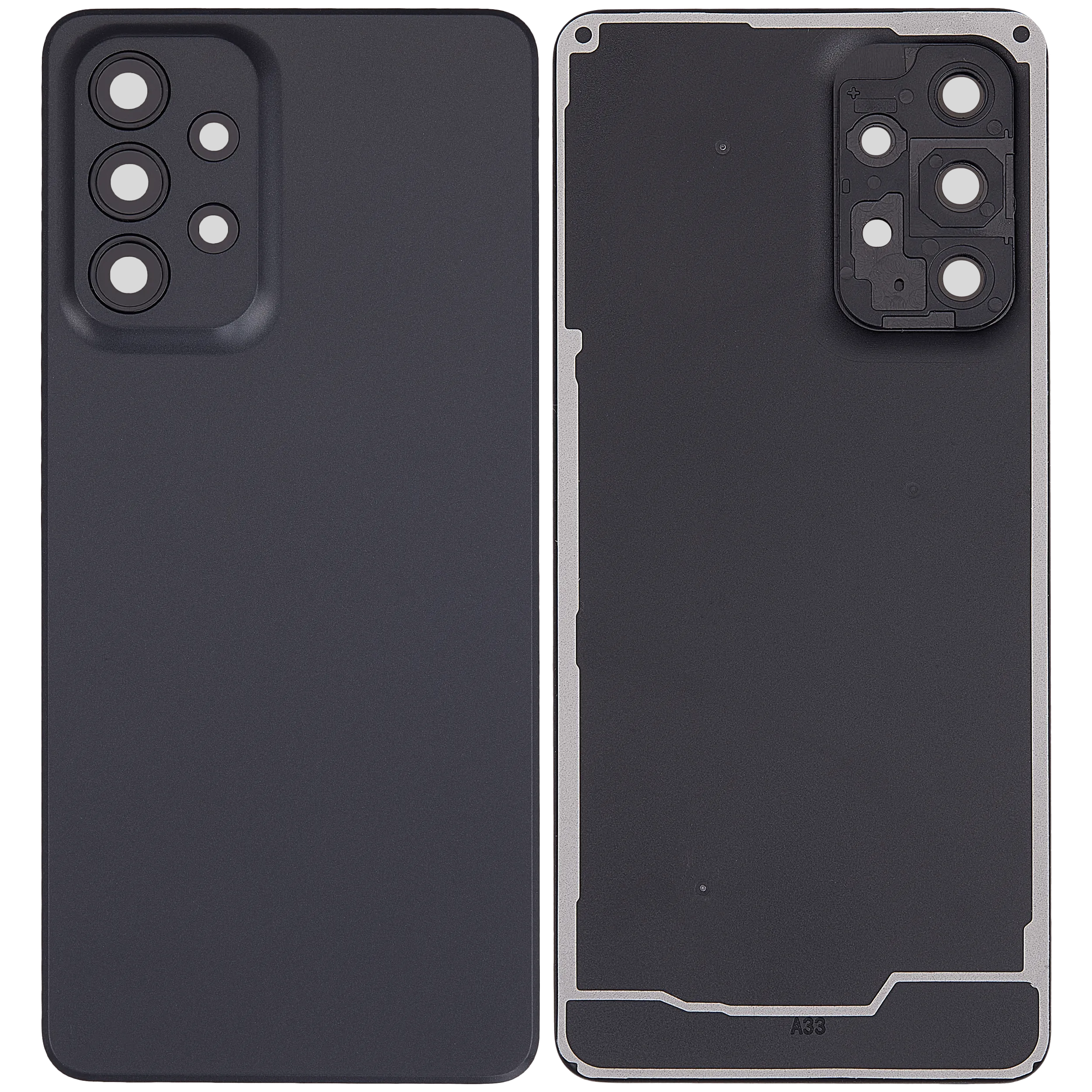 Backcover mit Camera Lens für Samsung Galaxy A33 5G (A336 / 2022) (ohne Logo) (Aftermarket Plus) (Schwarz)