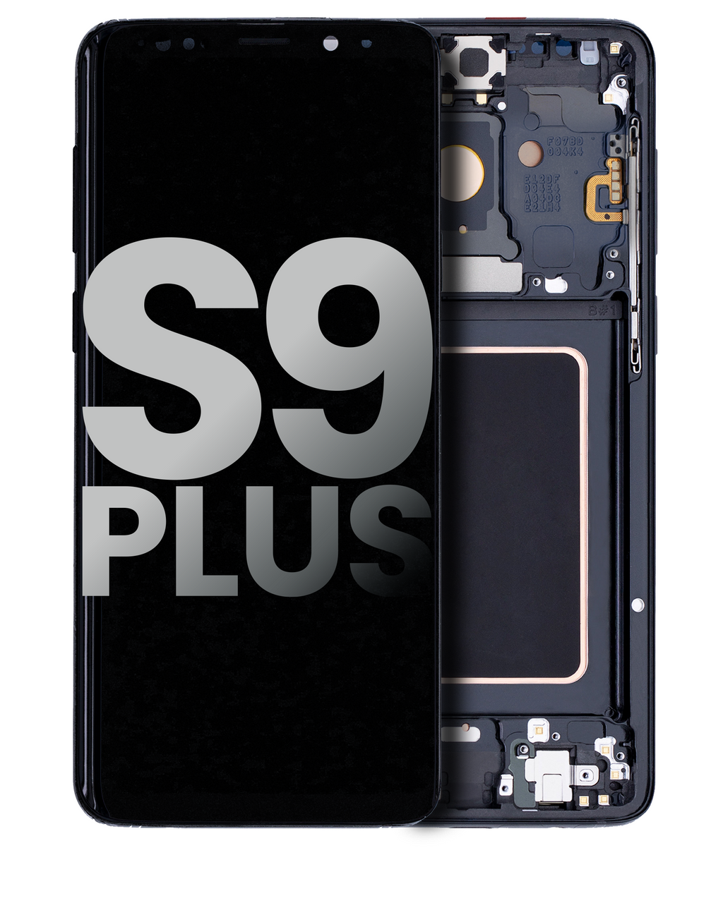 OLED-Display mit Rahmen für Samsung Galaxy S9 Plus (gebrauchter OEM-Ausbau, Qualität A) (Midnight Schwarz)