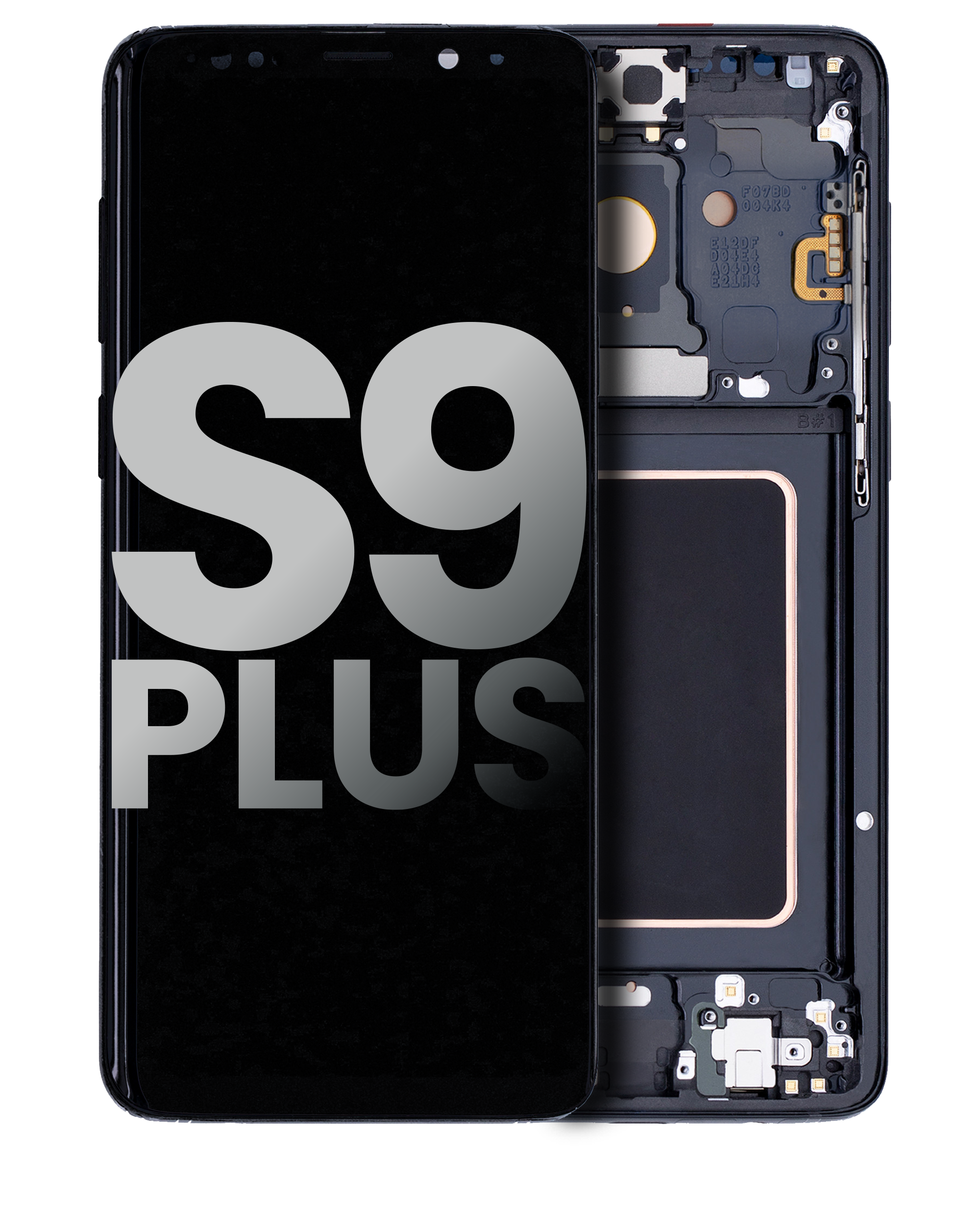 OLED-Display mit Rahmen für Samsung Galaxy S9 Plus (gebrauchter OEM-Ausbau, Qualität A) (Midnight Schwarz)