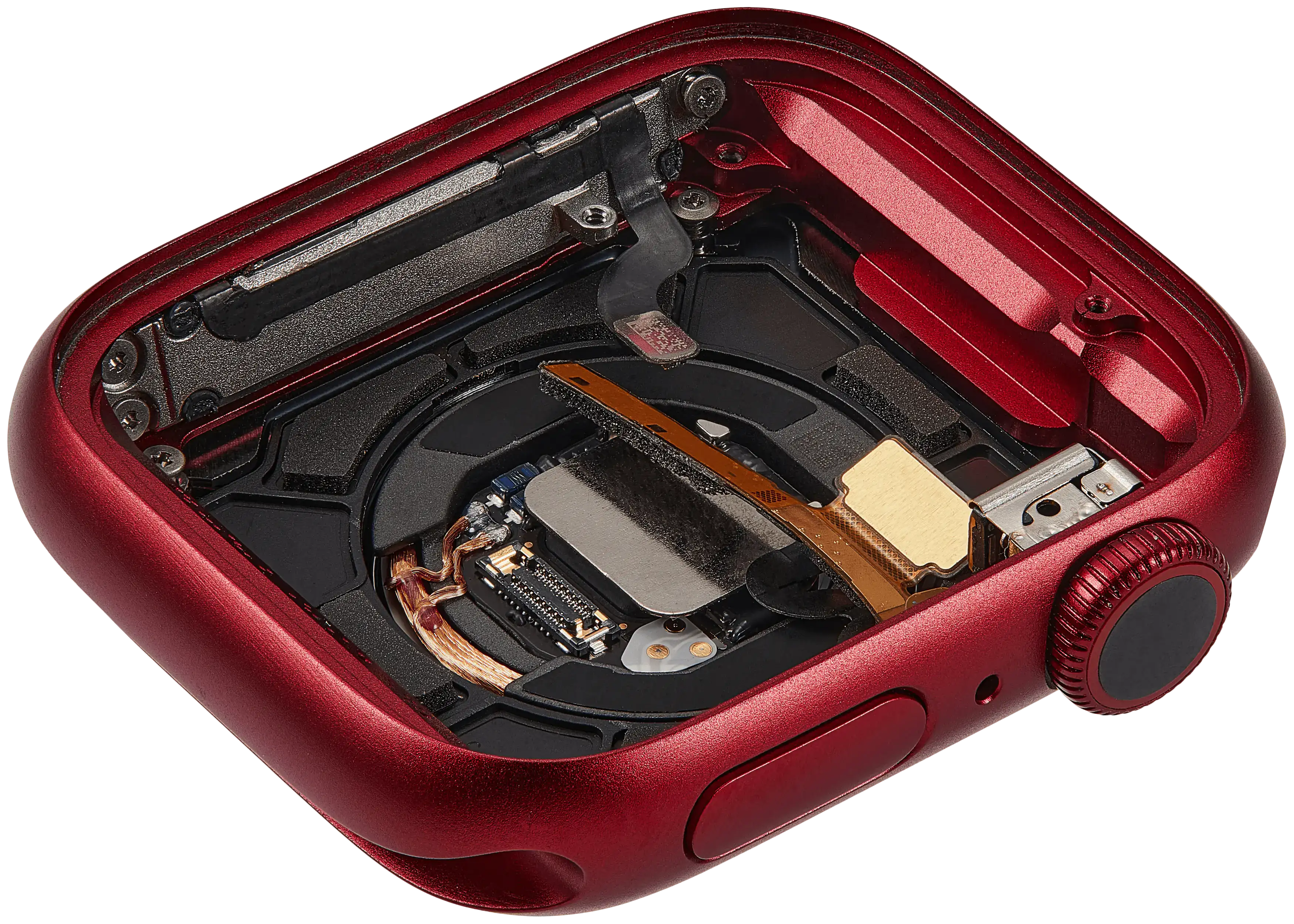 Backcover/Rahmen Compatible für Watch Series 7 (41MM) (gebrauchter OEM-Ausbau, Qualität A) (GPS Version) (Aluminum / Red)
