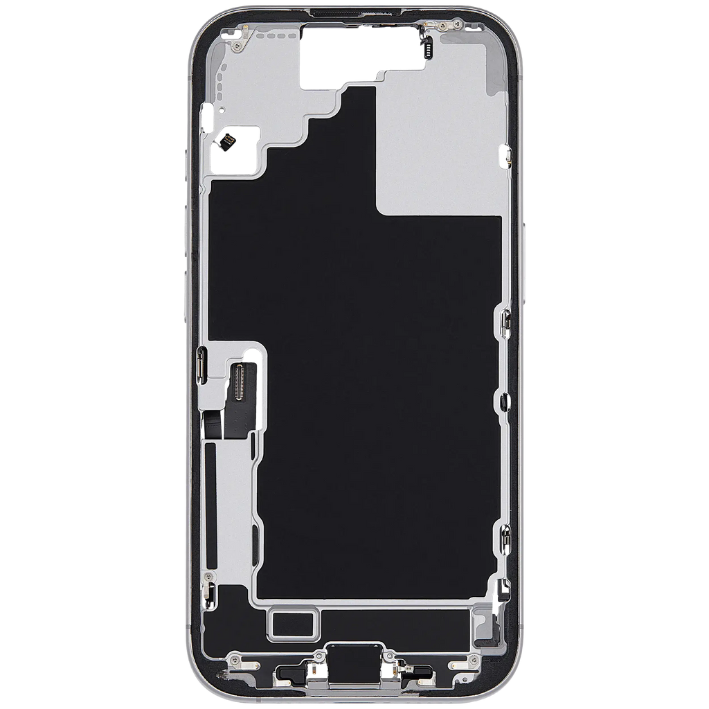 Midframe/Rahmen mit Ladebuchse Flex & Small Parts für iPhone 17 (EU / Global Version) (gebrauchter OEM-Ausbau, Qualität C) (Weiß)