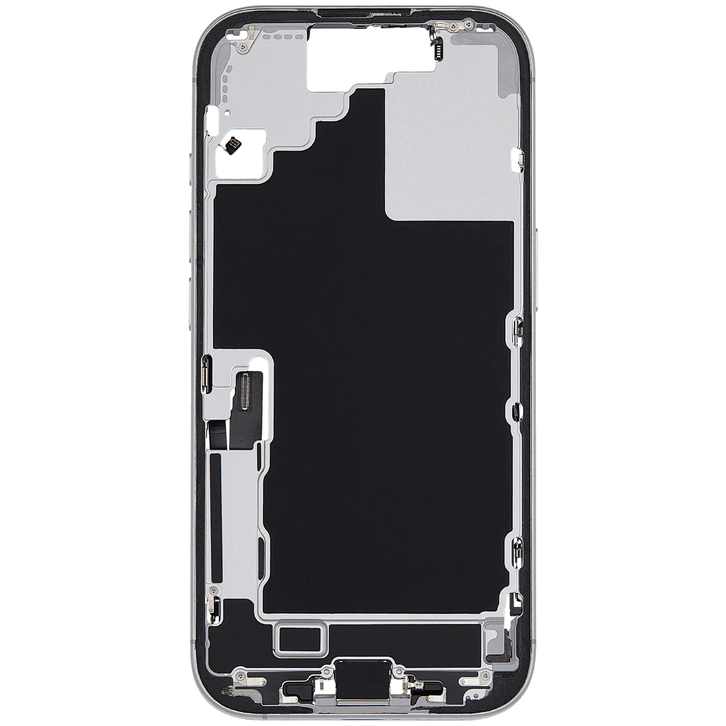 Midframe/Rahmen mit Ladebuchse Flex & Small Parts für iPhone 17 (EU / Global Version) (gebrauchter OEM-Ausbau, Qualität C) (Weiß)