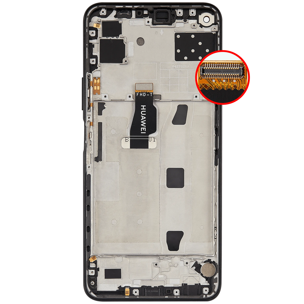 LCD-Display mit Rahmen für Huawei Nova 7 SE (2020) (Refurbished) (Schwarz)