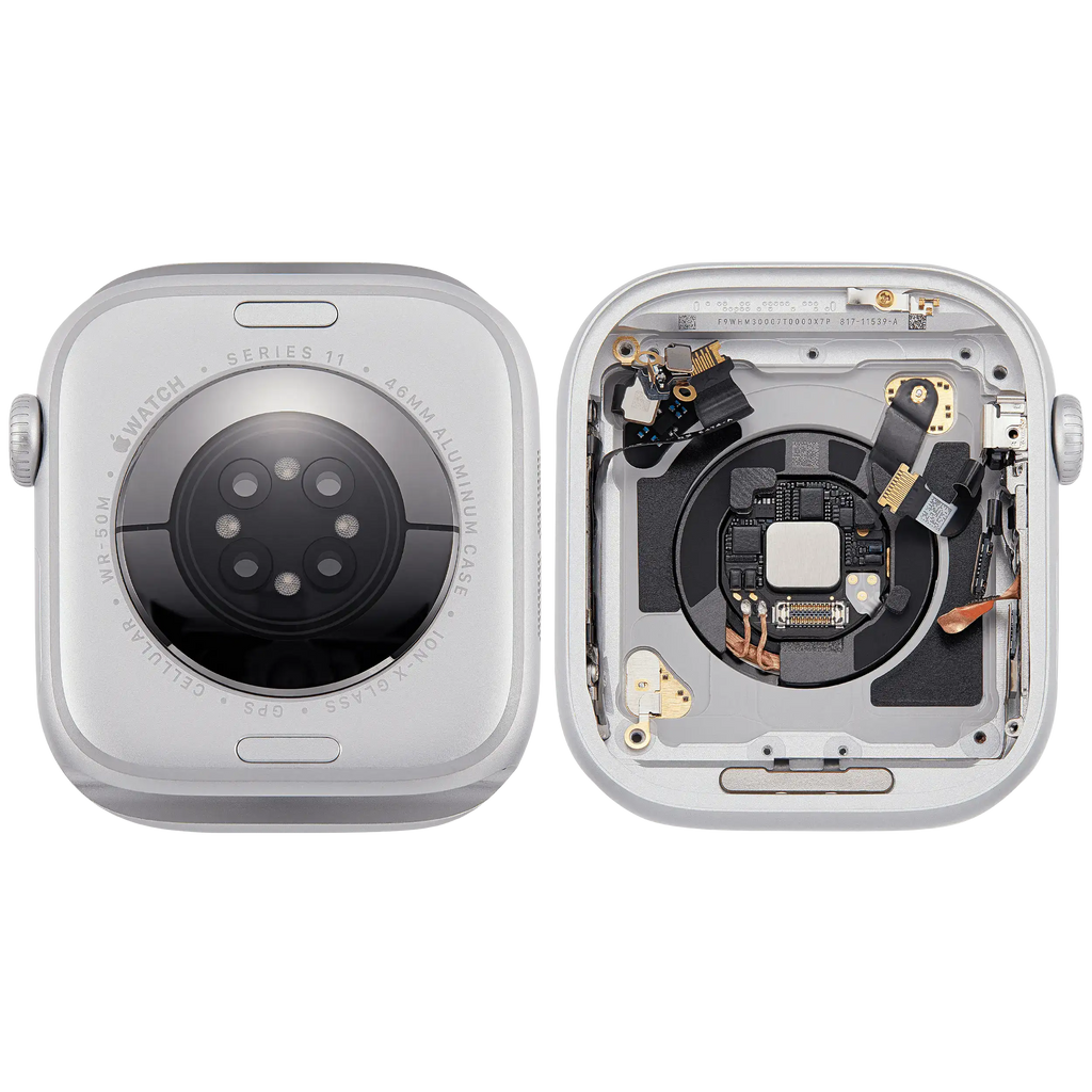 Backcover/Rahmen für Watch Series 11 (46MM) (gebrauchter OEM-Ausbau, Qualität A) (Cellular Version) (Aluminum / Silver)