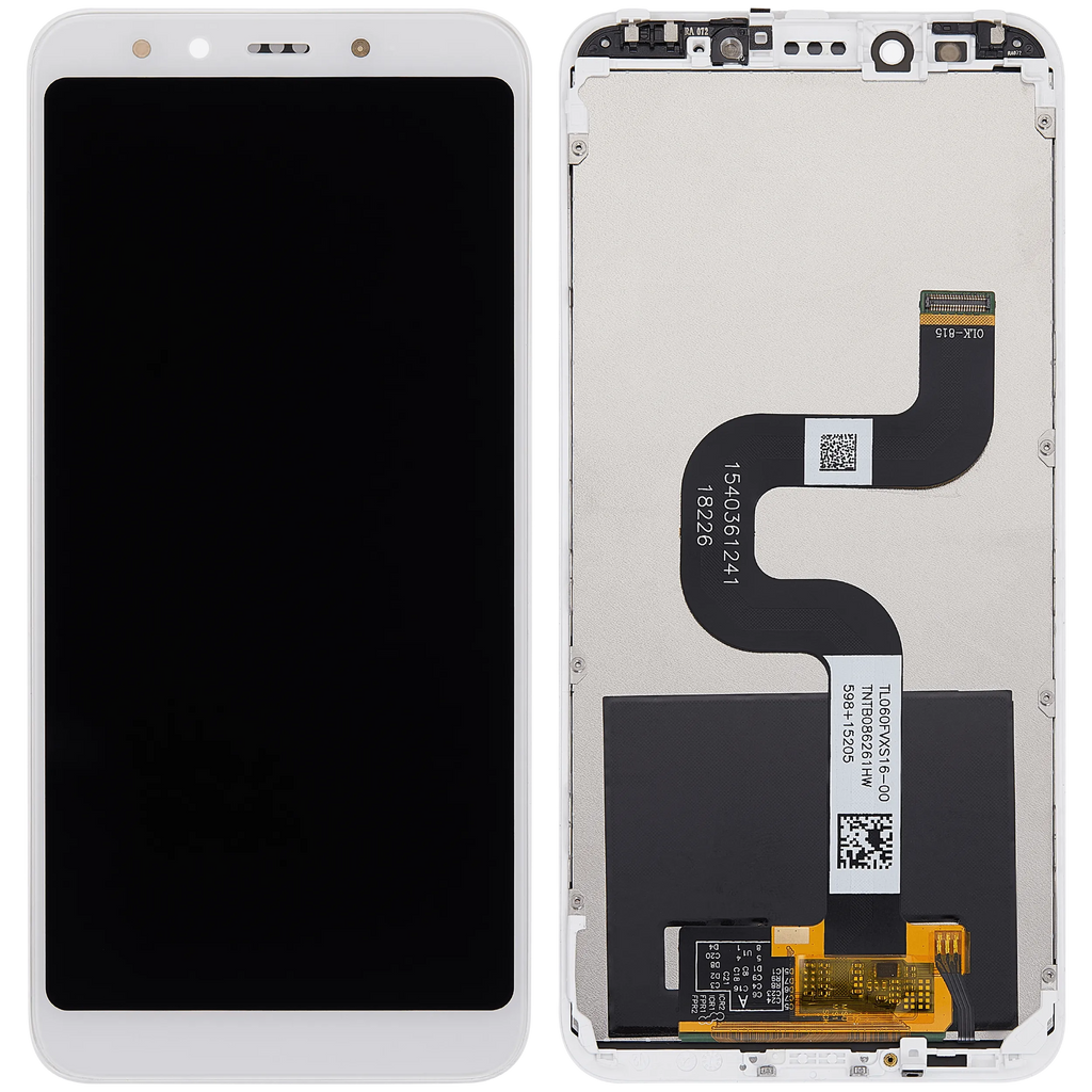 LCD-Display mit Rahmen für Xiaomi Mi A2 (Aftermarket Plus) (Weiß)