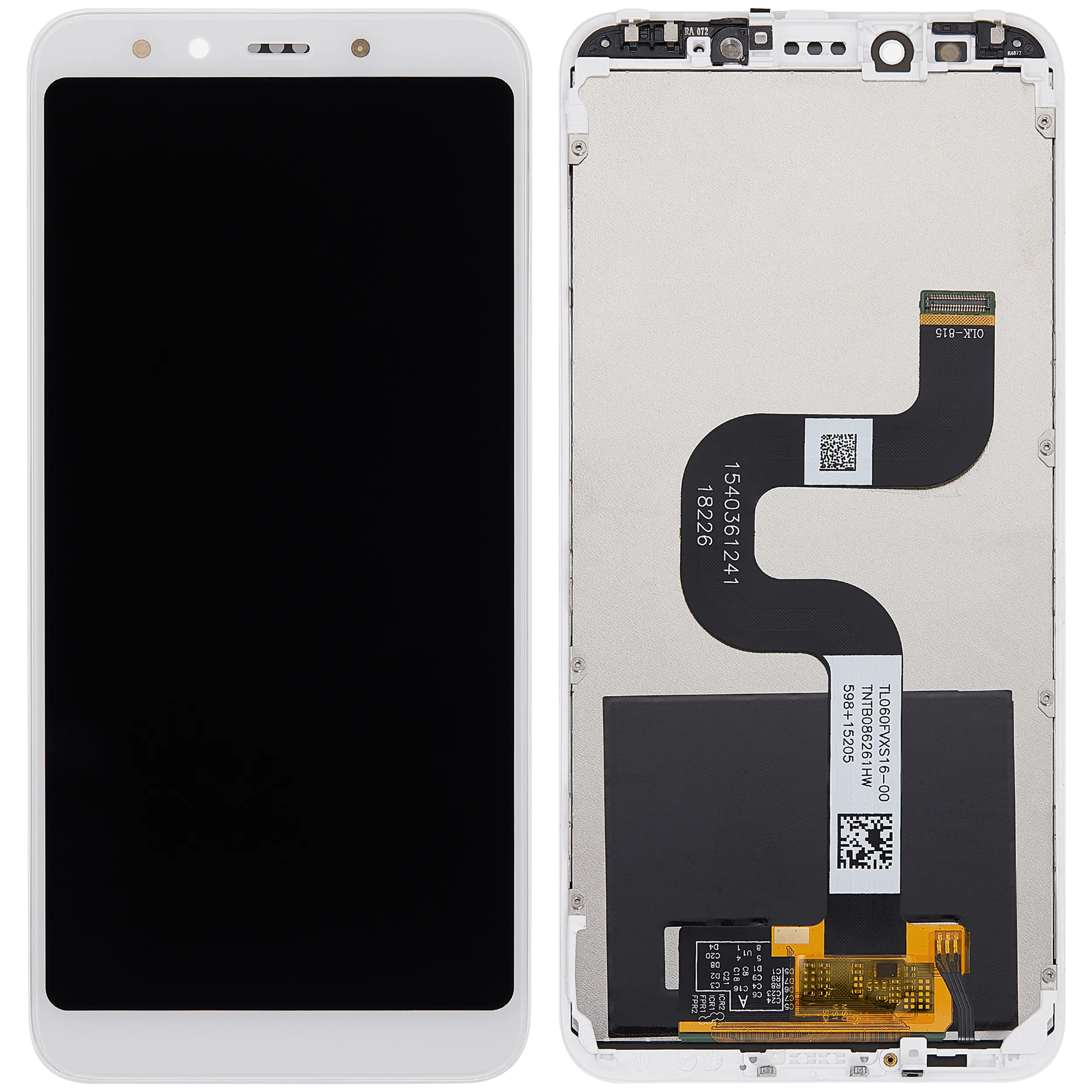 LCD-Display mit Rahmen für Xiaomi Mi A2 (Aftermarket Plus) (Weiß)