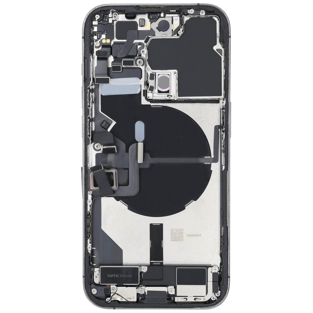 Backcover/Rahmen mit Ladebuchse Flex & Small Parts für iPhone 14 Pro (EU / Global Version) (gebrauchter OEM-Ausbau, Qualität A) (Deep Purple)