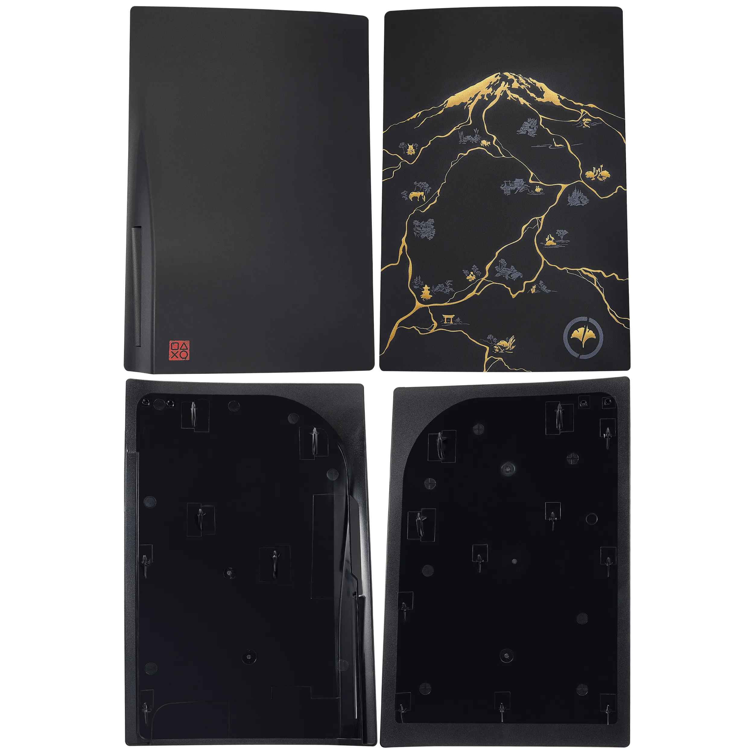 Faceplate Cover (Top & Bottom) für PlayStation 5 (1000 / 1100 / 1200) (Ghost Of Yotei) (Golden Black)