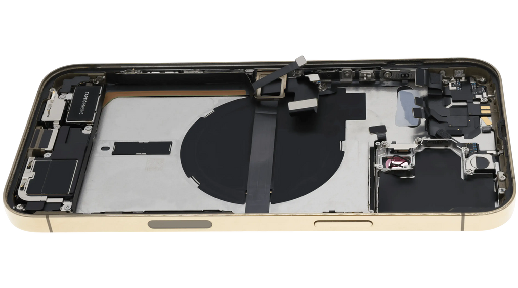 Backcover/Rahmen mit Ladebuchse Flex & Small Parts für iPhone 13 Pro Max (US-Version) (gebrauchter OEM-Ausbau, Qualität A) (Gold)