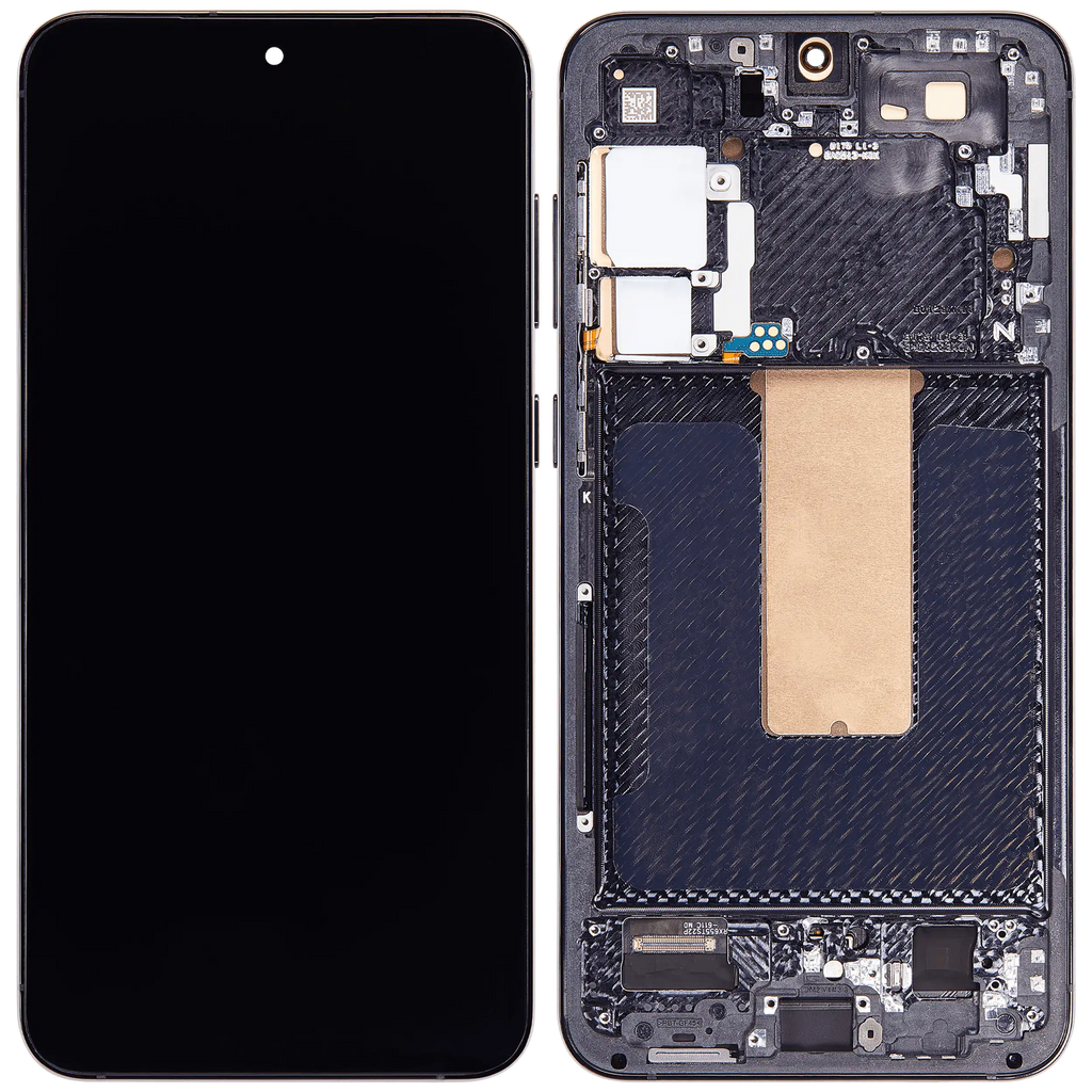 OLED-Display mit Rahmen für Samsung Galaxy S23 Plus (US & International) (Aftermarket Plus) (120Hz) (Phantom Black)