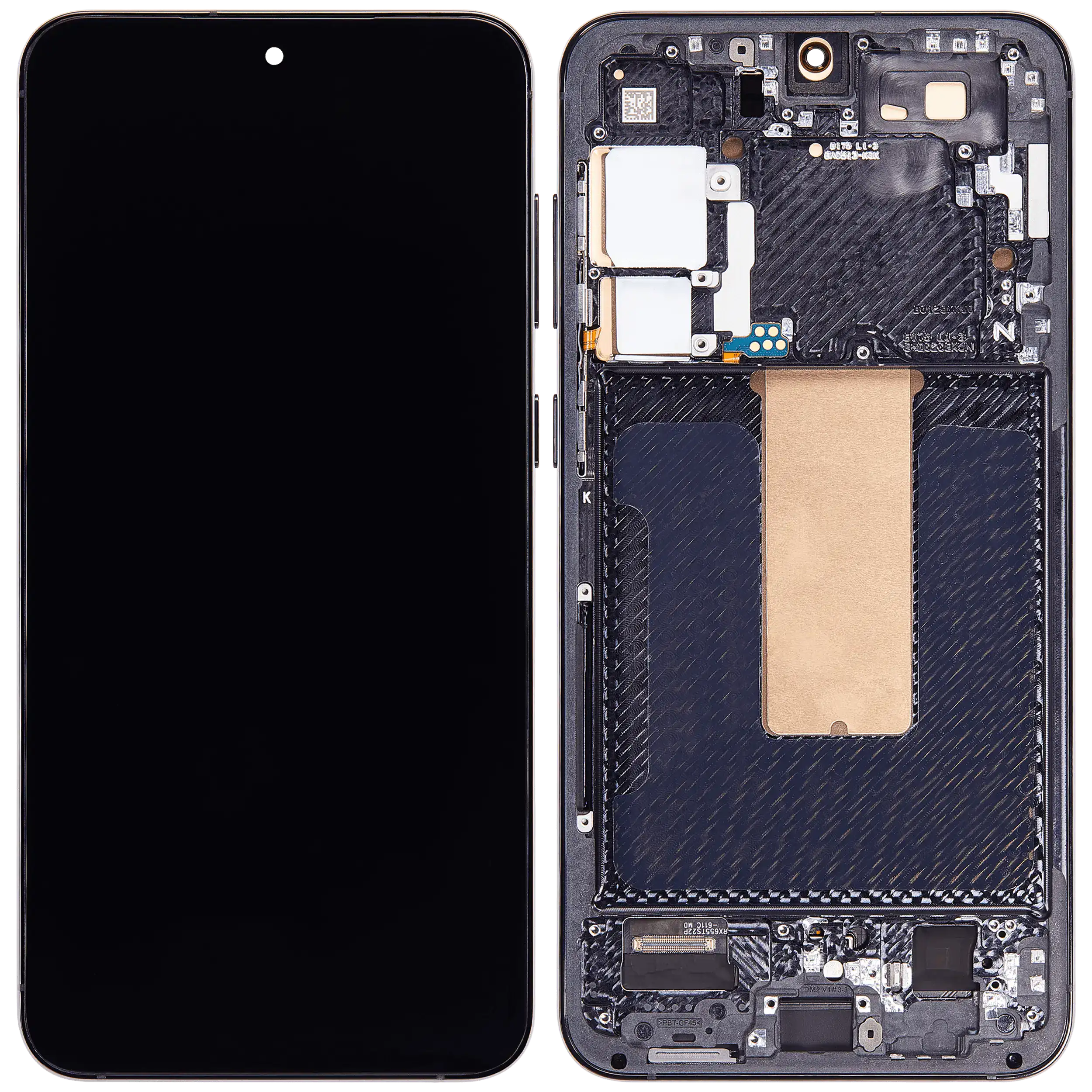 OLED-Display mit Rahmen für Samsung Galaxy S23 Plus (US & International) (Aftermarket Plus) (120Hz) (Phantom Black)
