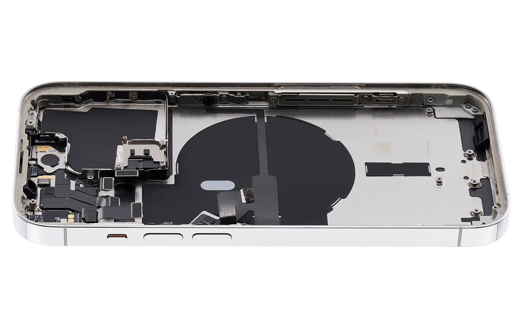 Backcover/Rahmen mit Small Parts für iPhone 14 Pro (US-Version) (gebrauchter OEM-Ausbau, Qualität A) (Silber)
