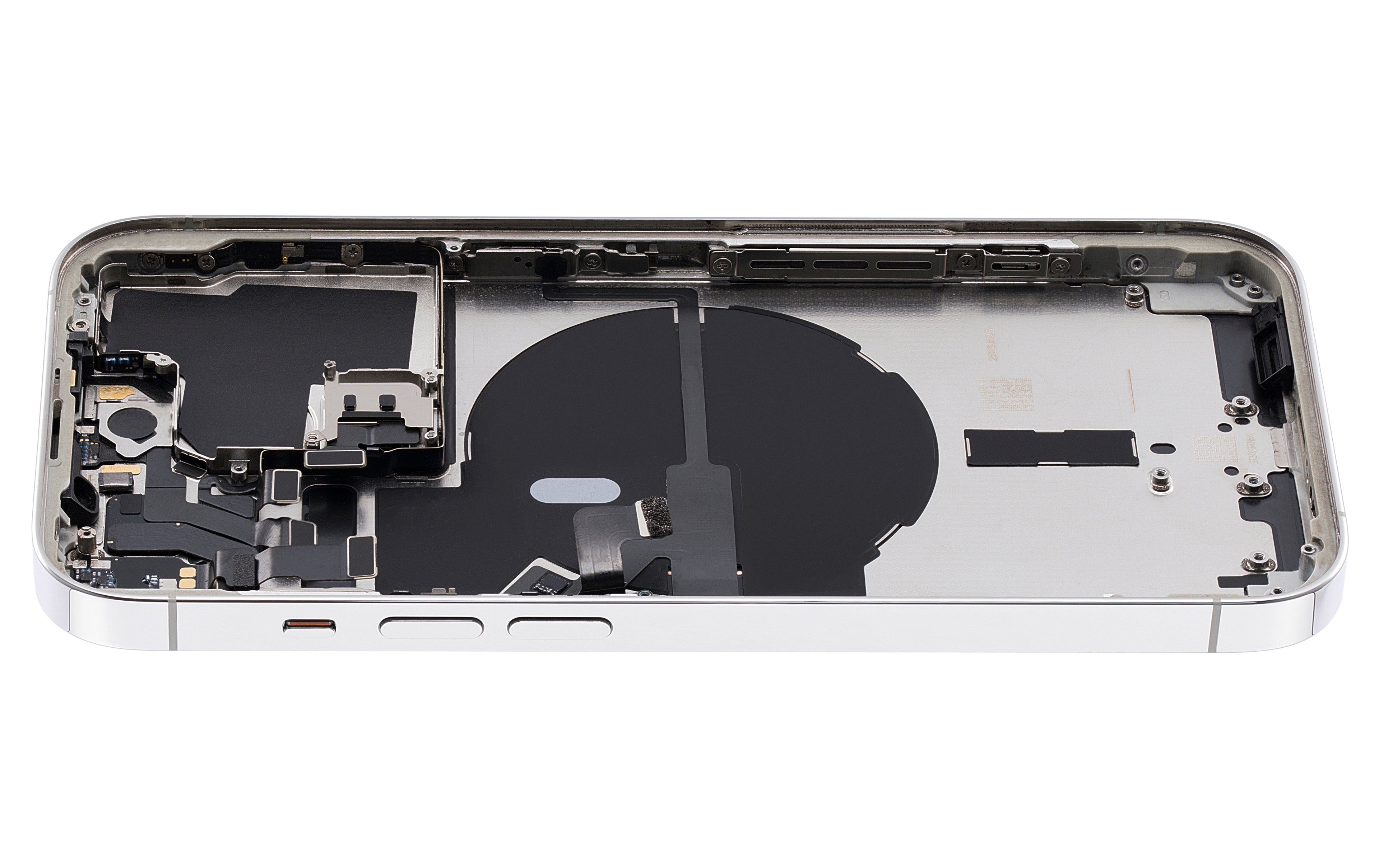 Backcover/Rahmen mit Small Parts für iPhone 14 Pro (US-Version) (gebrauchter OEM-Ausbau, Qualität A) (Silber)