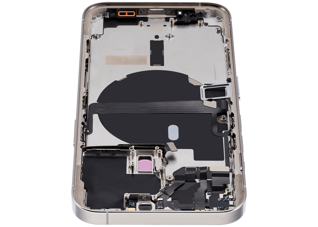 Backcover/Rahmen mit Small Parts für iPhone 13 Pro (EU / Global Version) (gebrauchter OEM-Ausbau, Qualität B) (Silber)