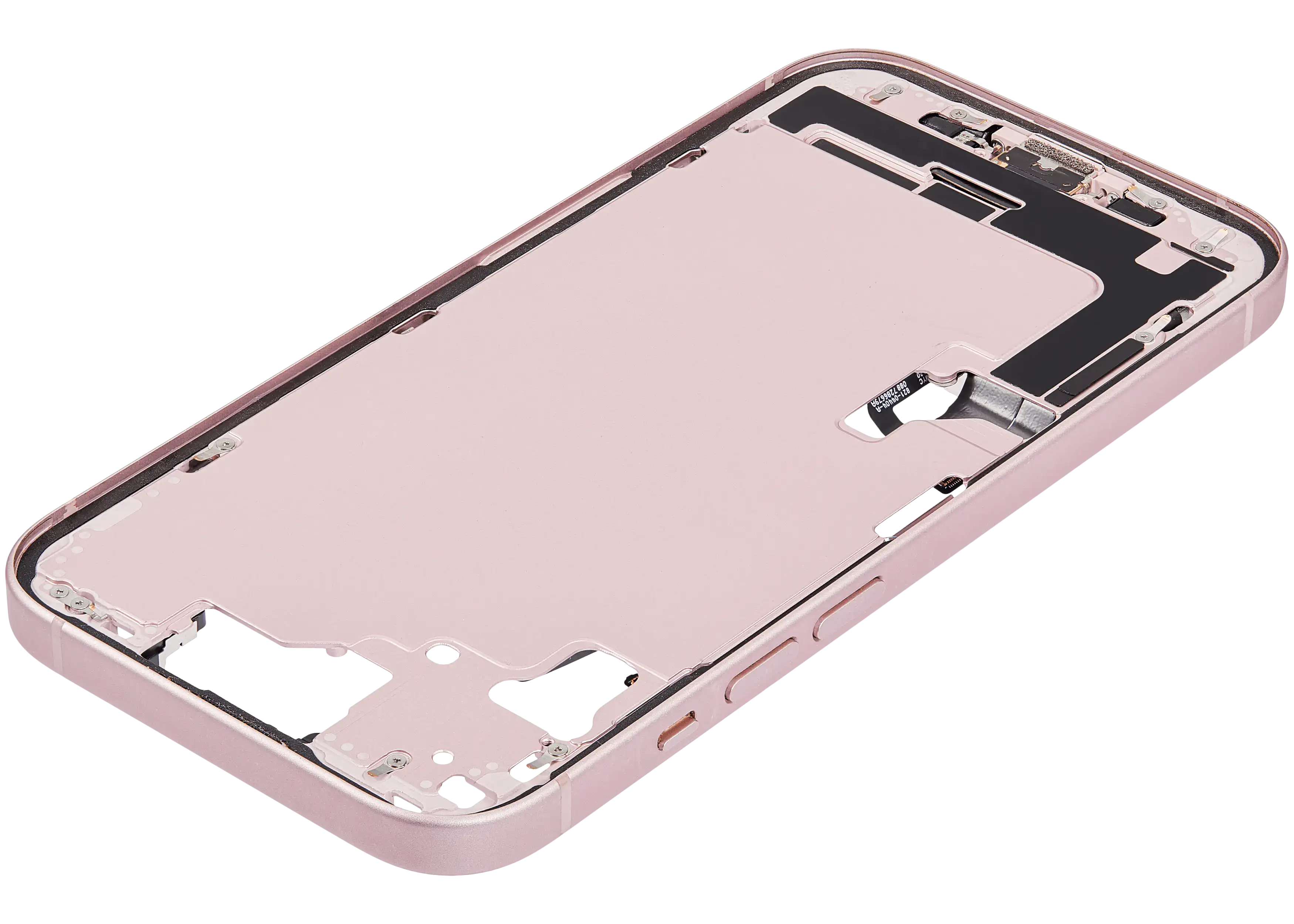 Midframe/Rahmen mit Ladebuchse Flex & Small Parts für iPhone 15 (US-Version) (gebrauchter OEM-Ausbau, Qualität C) (Pink)