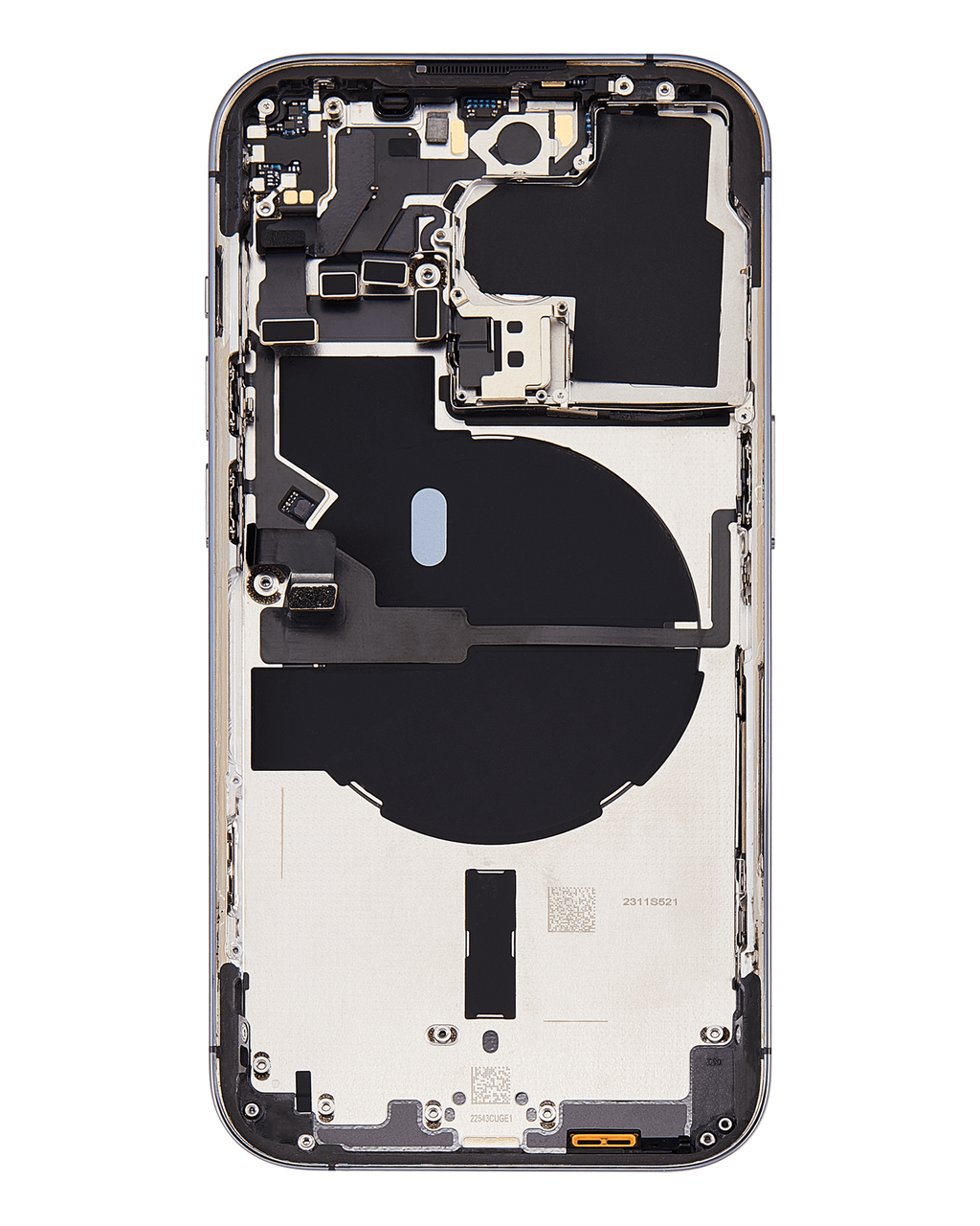 Backcover/Rahmen mit Small Parts für iPhone 14 Pro (EU / Global Version) (gebrauchter OEM-Ausbau, Qualität A) (Deep Purple)