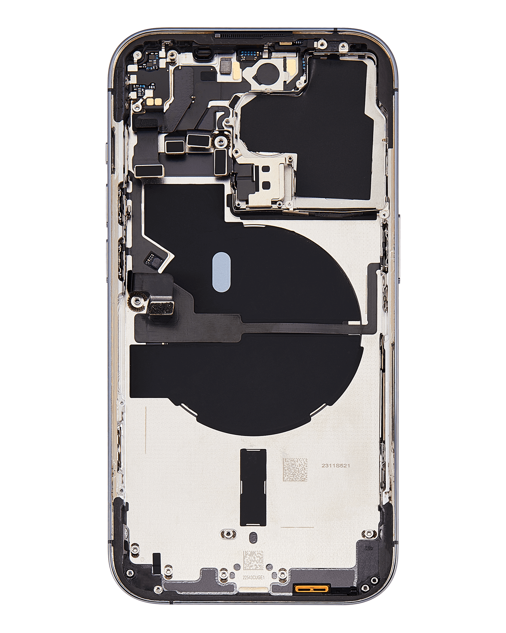 Backcover/Rahmen mit Small Parts für iPhone 14 Pro (EU / Global Version) (gebrauchter OEM-Ausbau, Qualität A) (Deep Purple)
