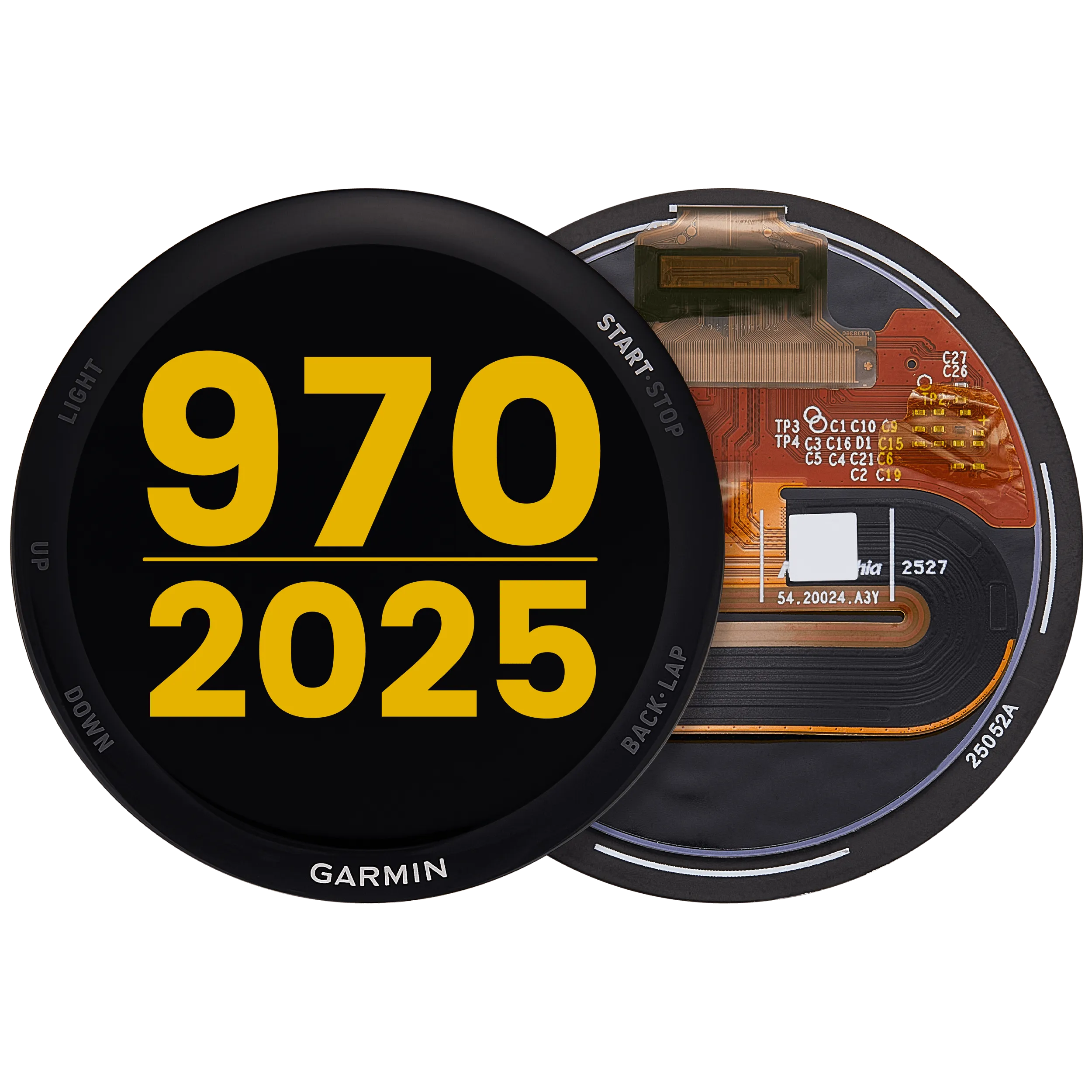 OLED-Display ohne Rahmen für Garmin Forerunner 970 (2025) (Premium) (Schwarz)