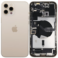 Backcover/Rahmen mit Ladebuchse Flex & Small Parts für iPhone 12 Pro Max (US-Version) (gebrauchter OEM-Ausbau, Qualität A) (Gold)