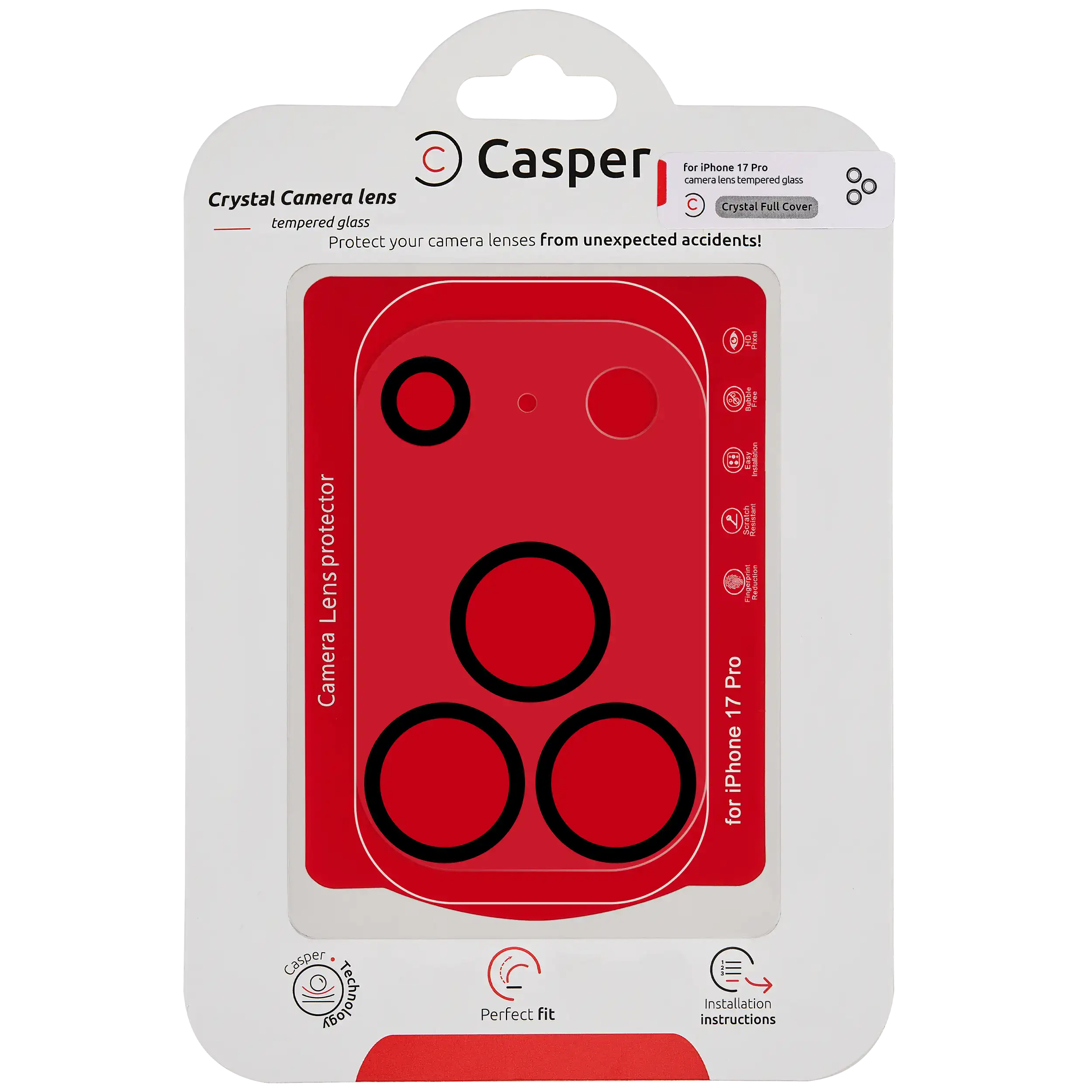 Casper Kamera-Schutzglas für iPhone 17 Pro (Crystal Full Cover)