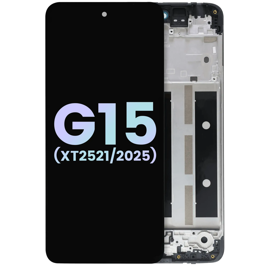 LCD-Display mit Rahmen für Motorola Moto G15 (XT2521 /2025) (Original OEM) (Alle Farben)