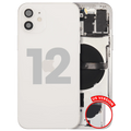 Backcover/Rahmen mit Small Parts für iPhone 12 (US-Version) (gebrauchter OEM-Ausbau, Qualität C) (Weiß)