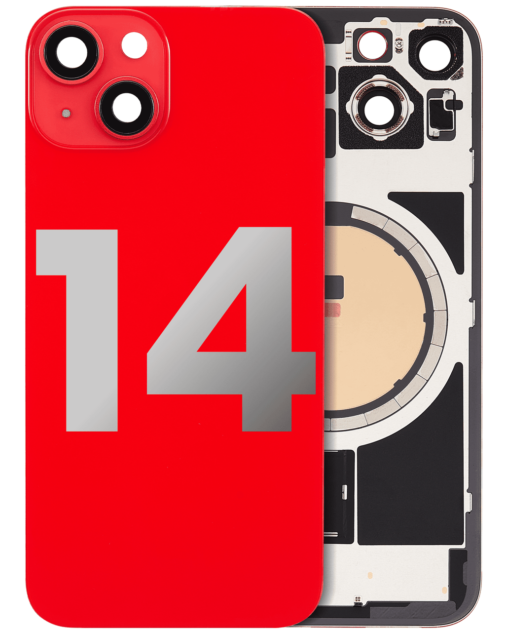 Backcover mit MagSafe Magnet für iPhone 14 (gebrauchter OEM-Ausbau, Qualität A) (Rot)