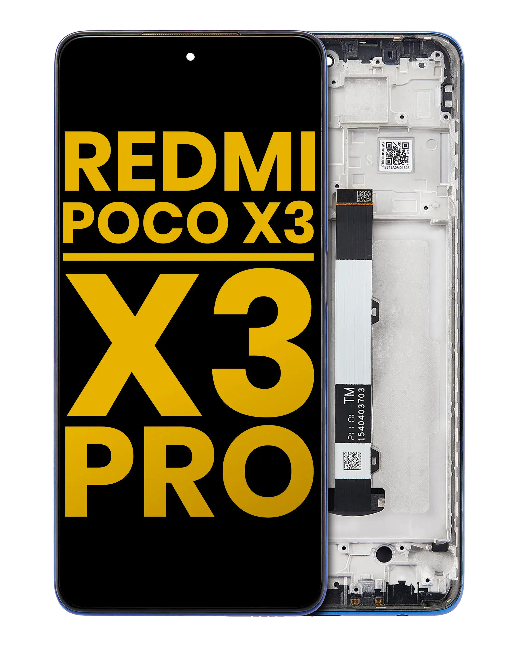 LCD-Display mit Rahmen für Xiaomi Poco X3 Pro/NFC (Refurbished, Frost Blue)