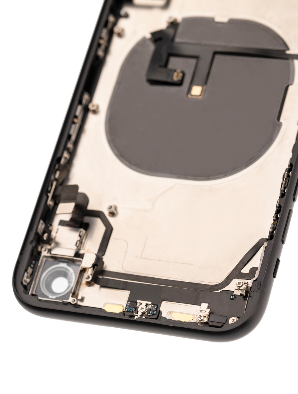 Backcover/Rahmen mit Small Components Pre-Installed für iPhone XR (gebrauchter OEM-Ausbau, Qualität A) (Schwarz)