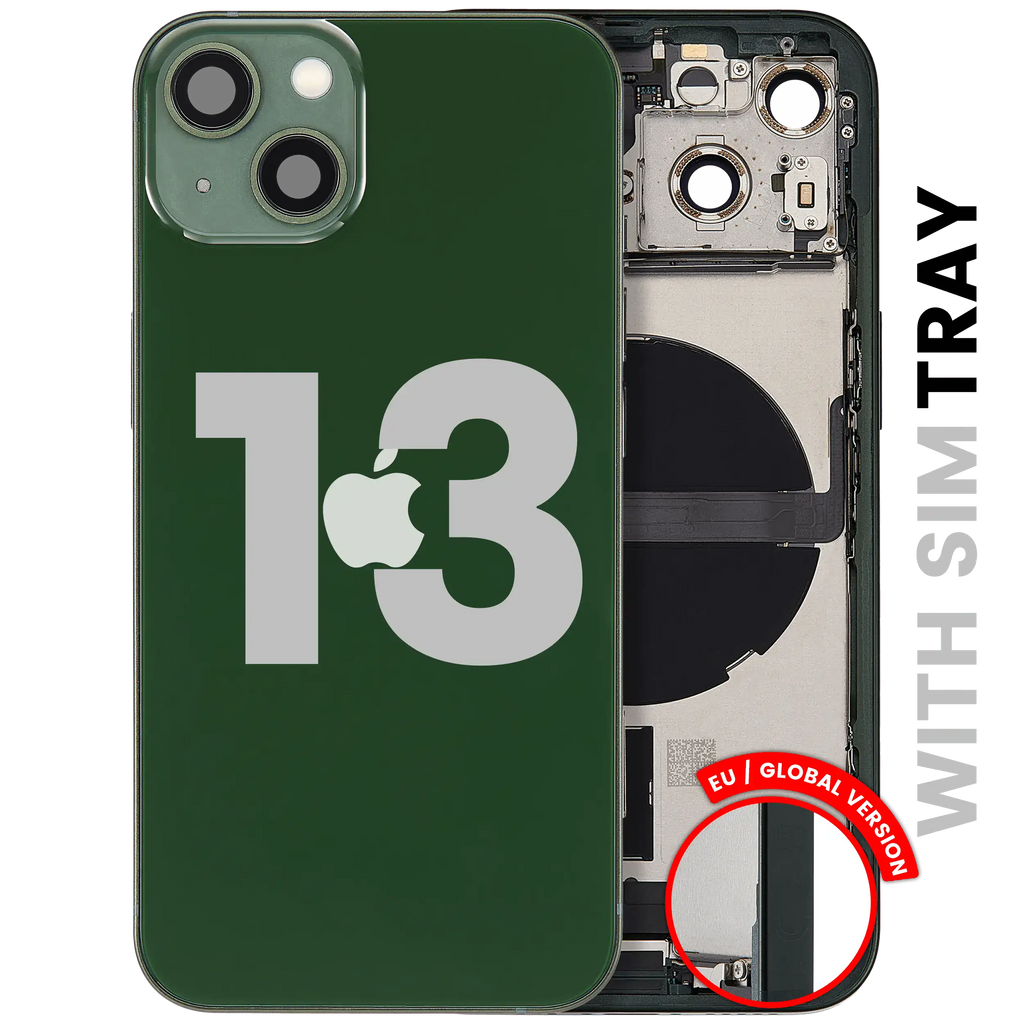 Backcover/Rahmen mit Ladebuchse Flex & Small Parts für iPhone 13 (EU / Global Version) (gebrauchter OEM-Ausbau, Qualität C) (Grün)