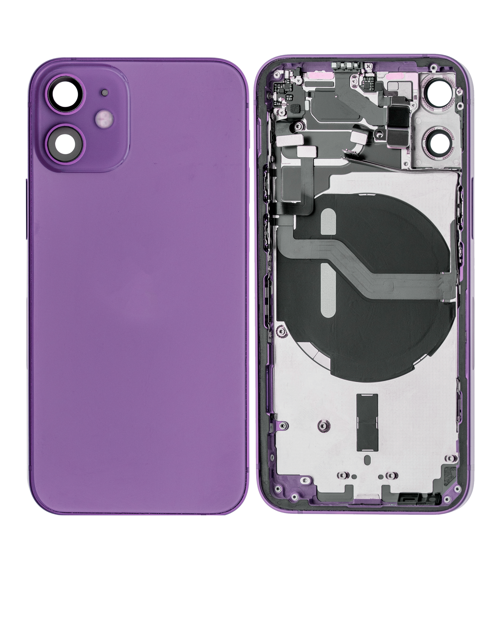 Backcover/Rahmen mit Small Parts für iPhone 12 Mini (EU / Global Version) (gebrauchter OEM-Ausbau, Qualität A) (Lila)