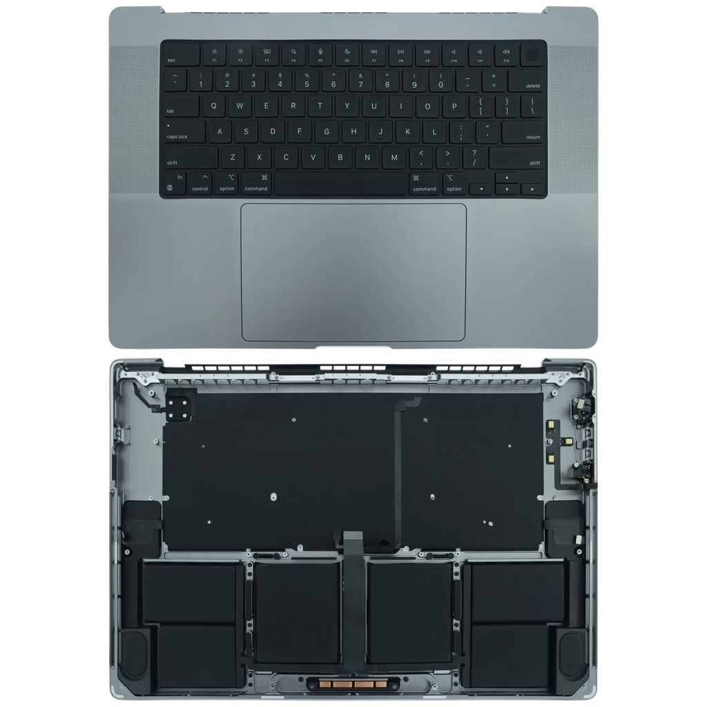 Top Case mit Akku and Keyboard (ANSI US) für MacBook Pro 16" A2485 (2021) / A2780 (2023) (gebrauchter OEM-Ausbau, Qualität B) (Space Grau)