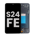 OLED-Display mit Rahmen für Samsung Galaxy S24 FE 5G (gebrauchter OEM-Ausbau, Qualität A) (US & Internationale Version) (Graphite)