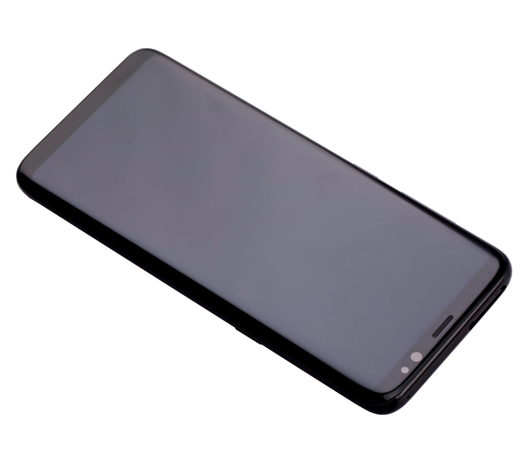 OLED-Display mit Rahmen für Samsung Galaxy S8 (gebrauchter OEM-Ausbau, Qualität B/C) (Midnight Schwarz)