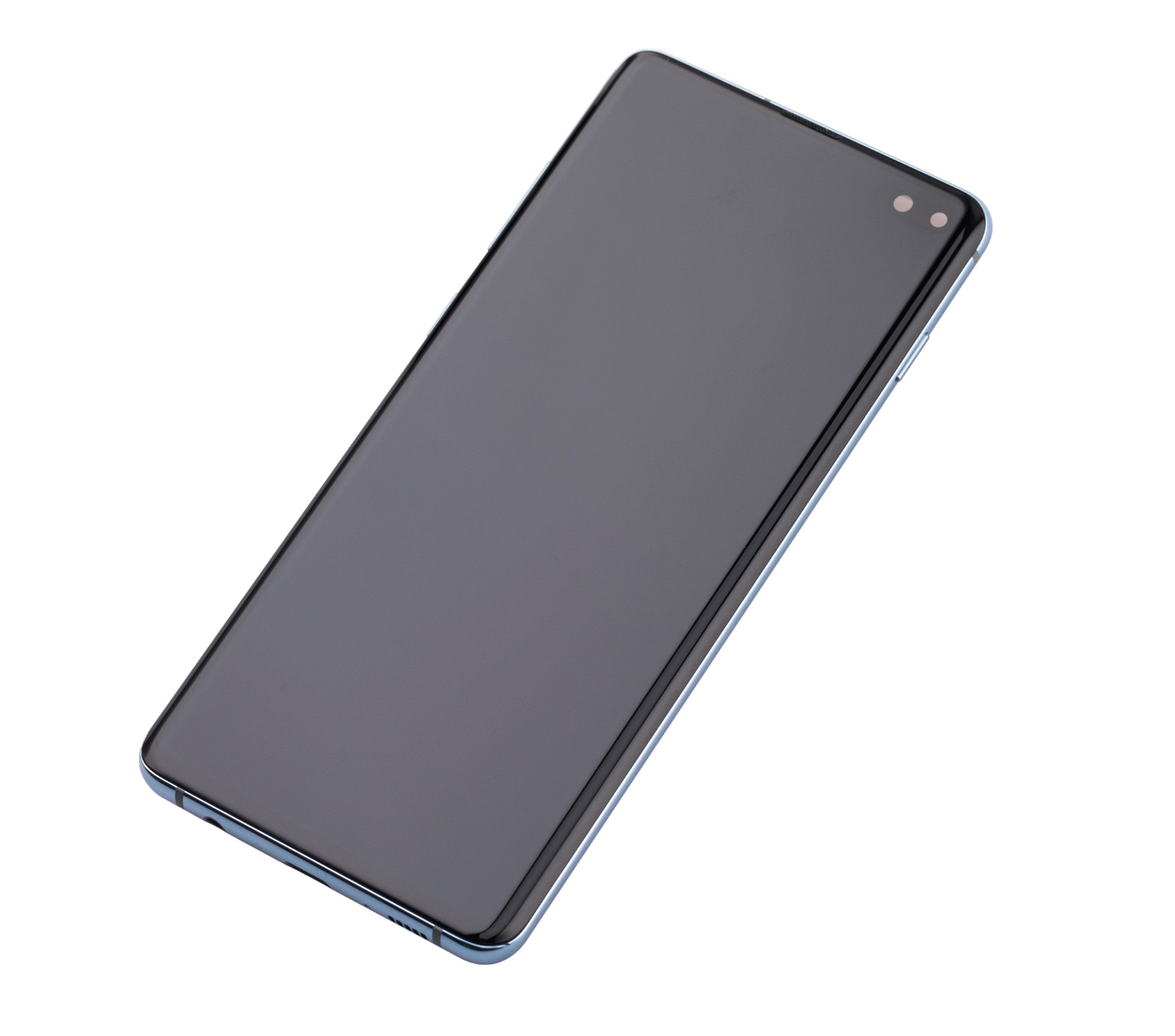 OLED-Display mit Rahmen für Samsung Galaxy S10 Plus (gebrauchter OEM-Ausbau, Qualität B/C) (Prism Blue)
