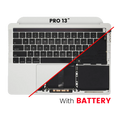 Top Case mit Akku and Keyboard (ANSI US) für MacBook Pro 13" A2159 (2019) (gebrauchter OEM-Ausbau, Qualität B/C) (Silber)