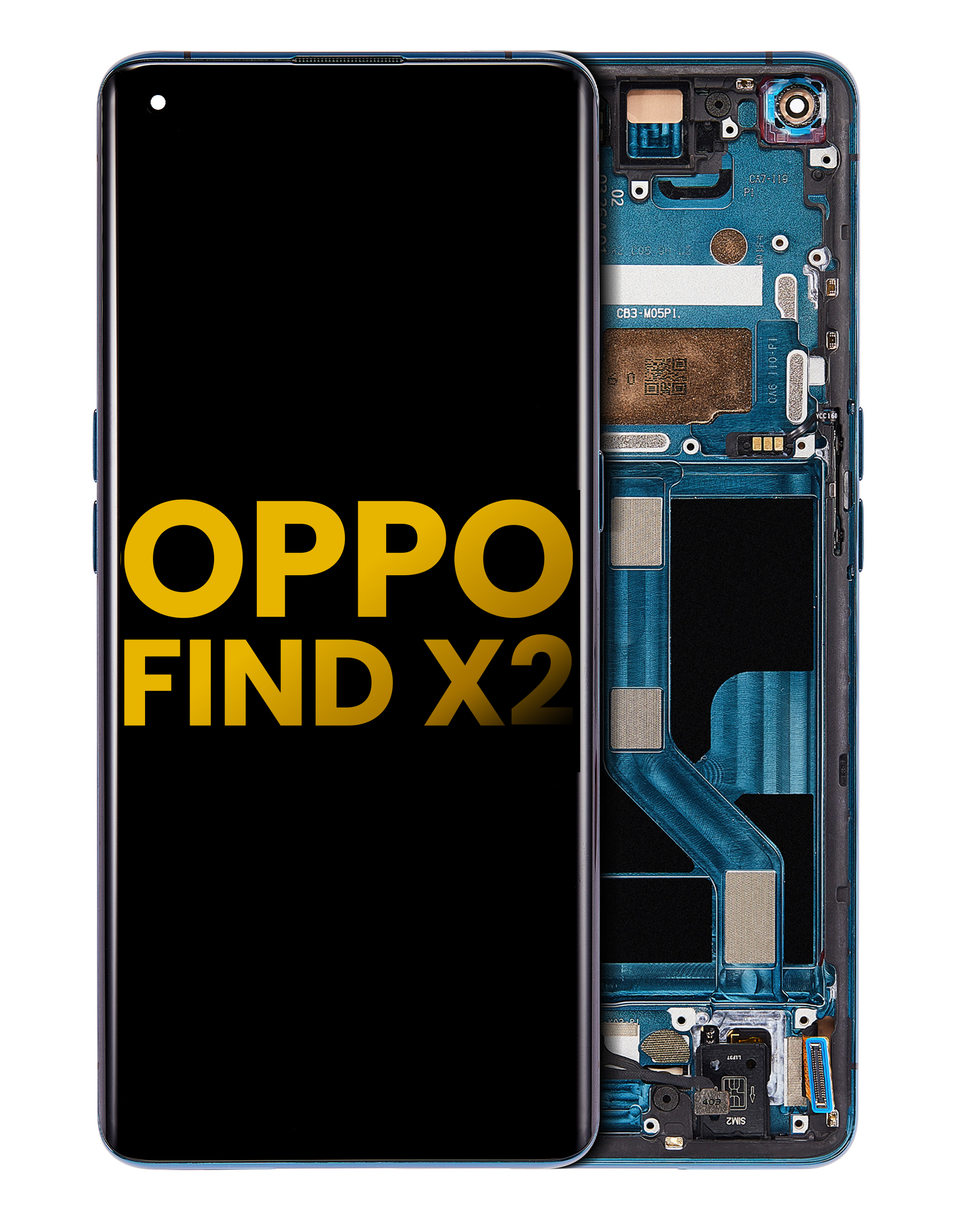 OLED Display with Frame for OPPO Find X2 (Refurbished) (Black)